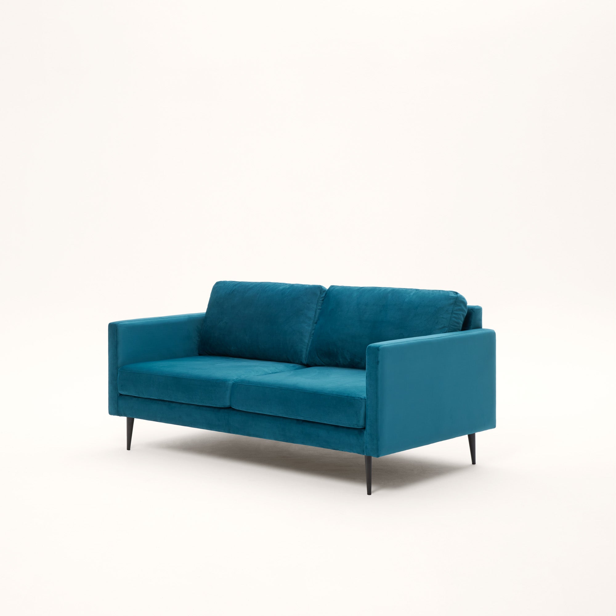 Canapé 2 places CESARE velours pétrole