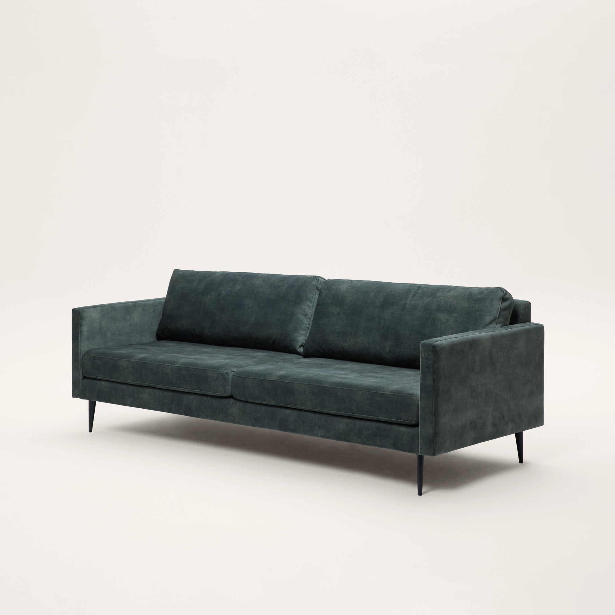 Canapé 3 places CESARE velours vintage kaki grisé