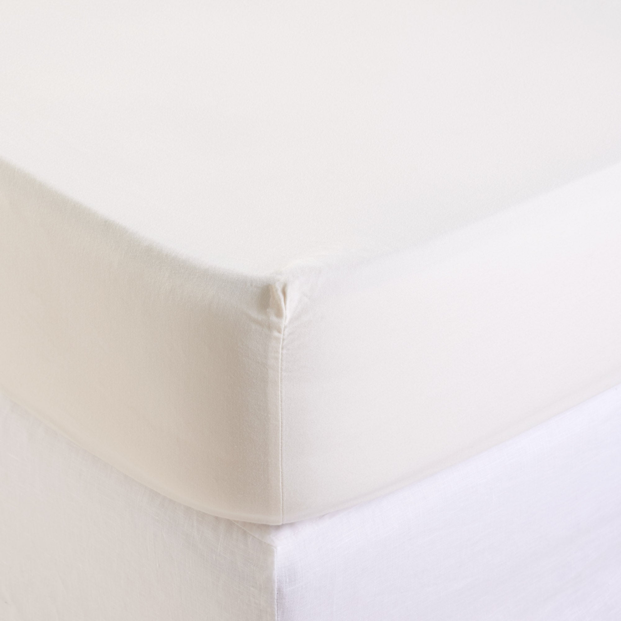 Drap Housse ADEN sable blanc