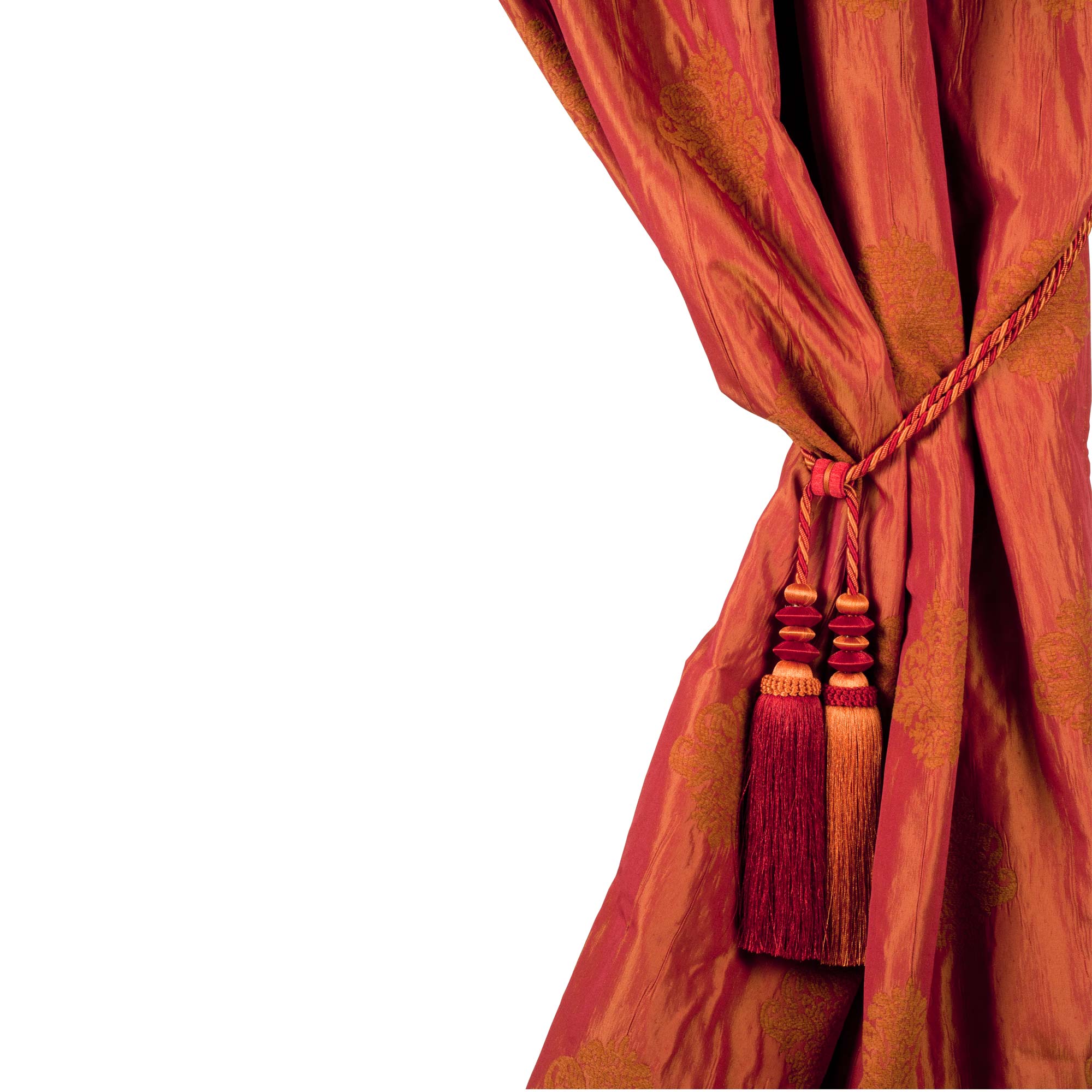 Embrasse pompon BELLAGIO orange et rouge