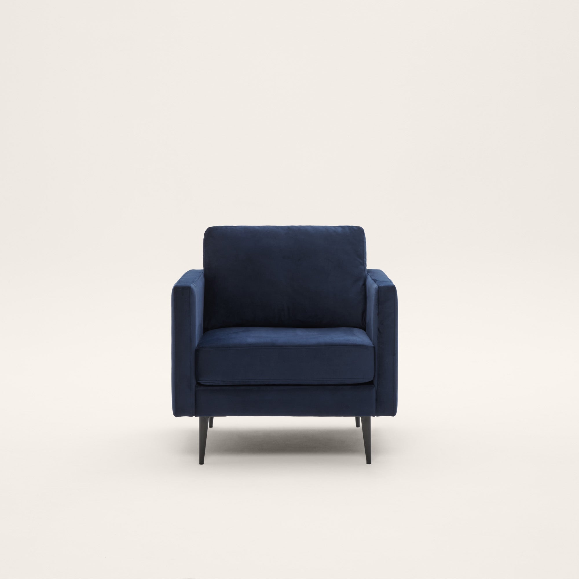 Fauteuil CESARE velours bleu nuit