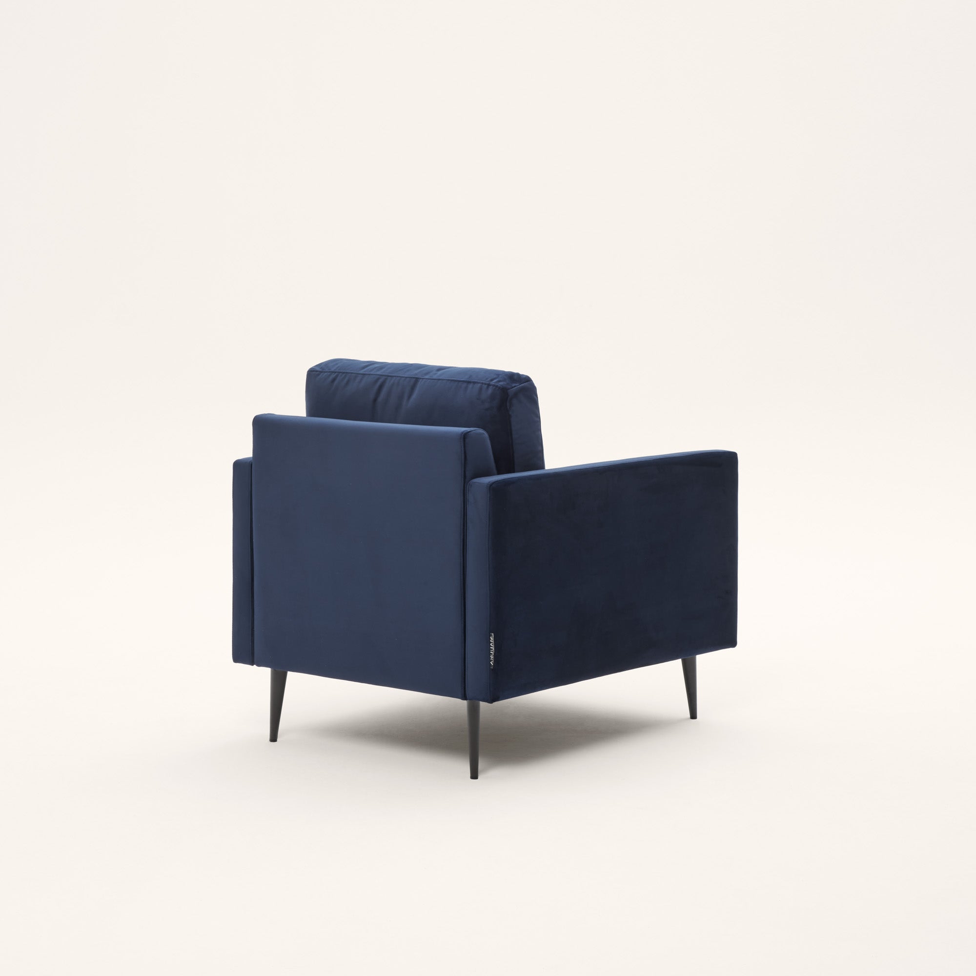 Fauteuil CESARE velours bleu nuit