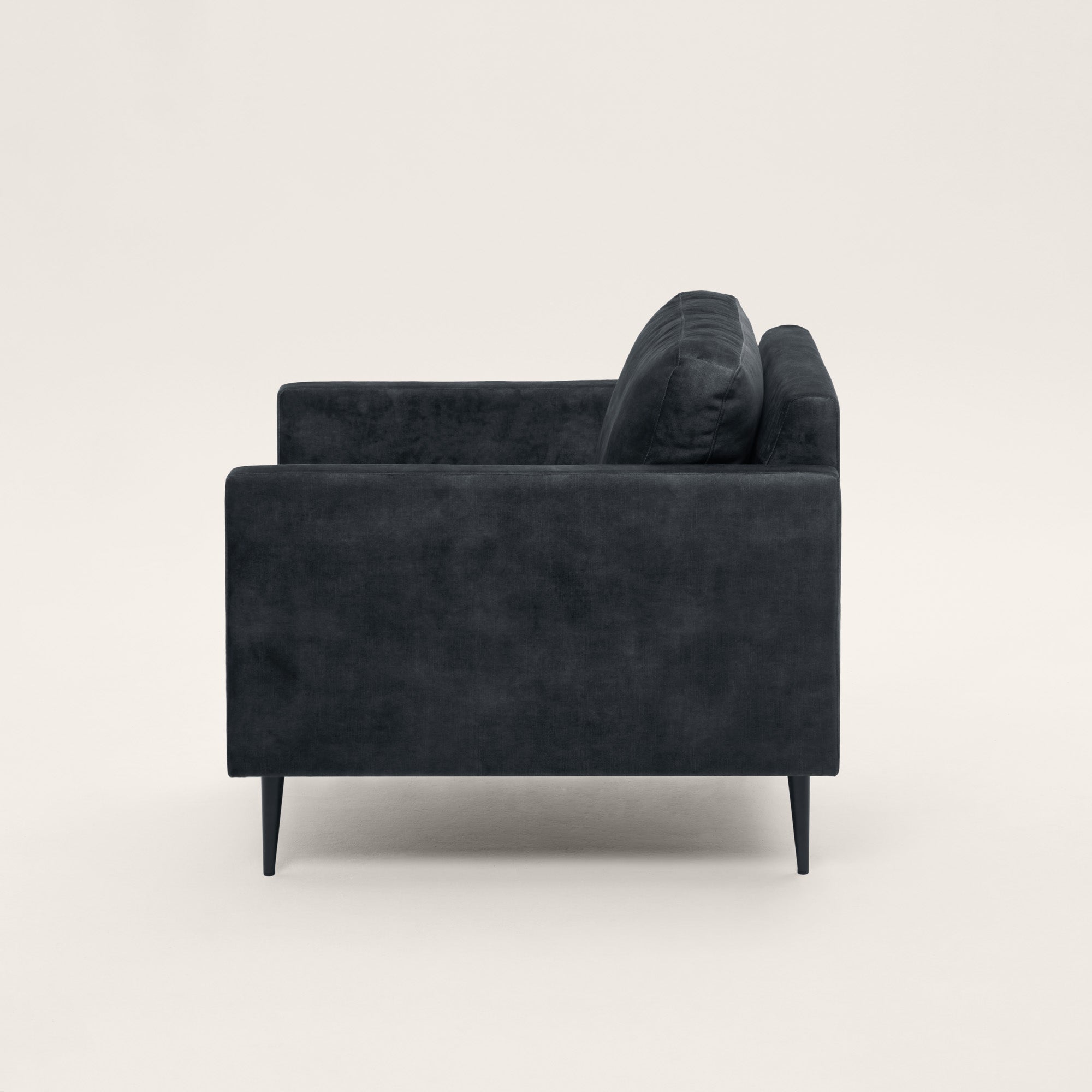 Fauteuil CESARE velours vintage graphite