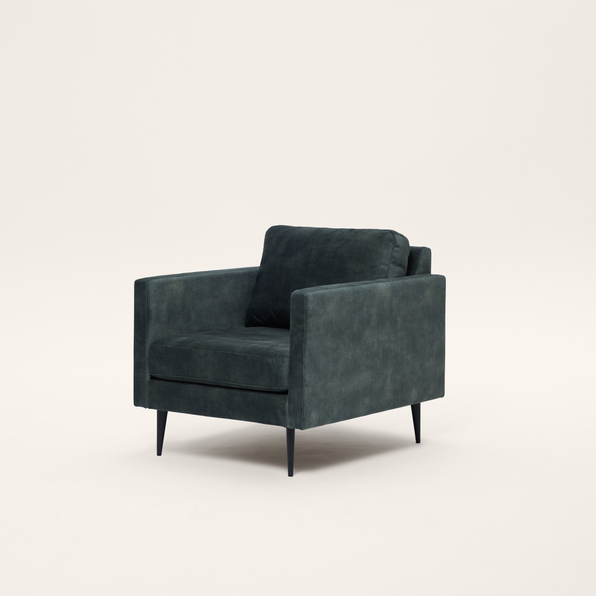 Fauteuil CESARE velours vintage kaki grisé