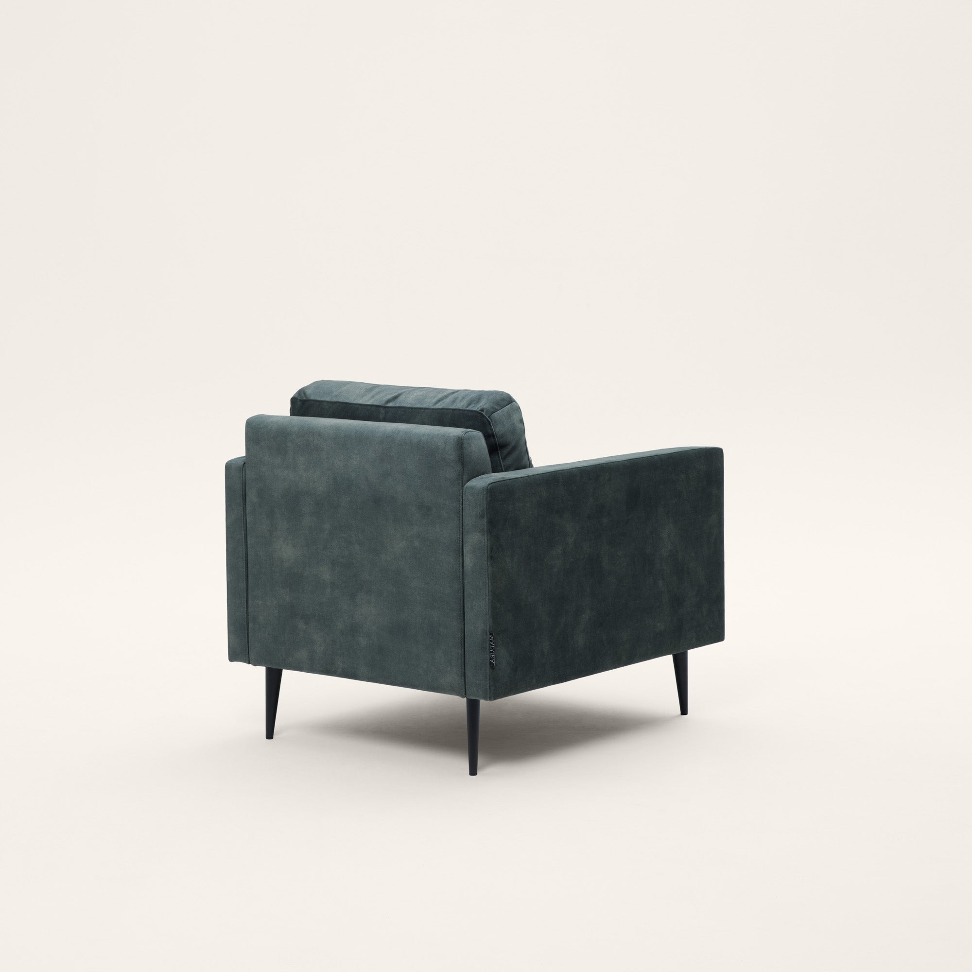 Fauteuil CESARE velours vintage kaki grisé