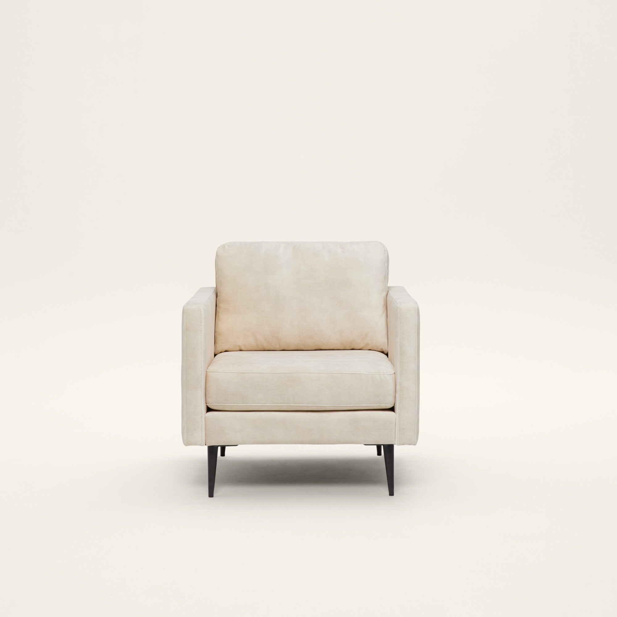 Fauteuil CESARE velours vintage calcaire