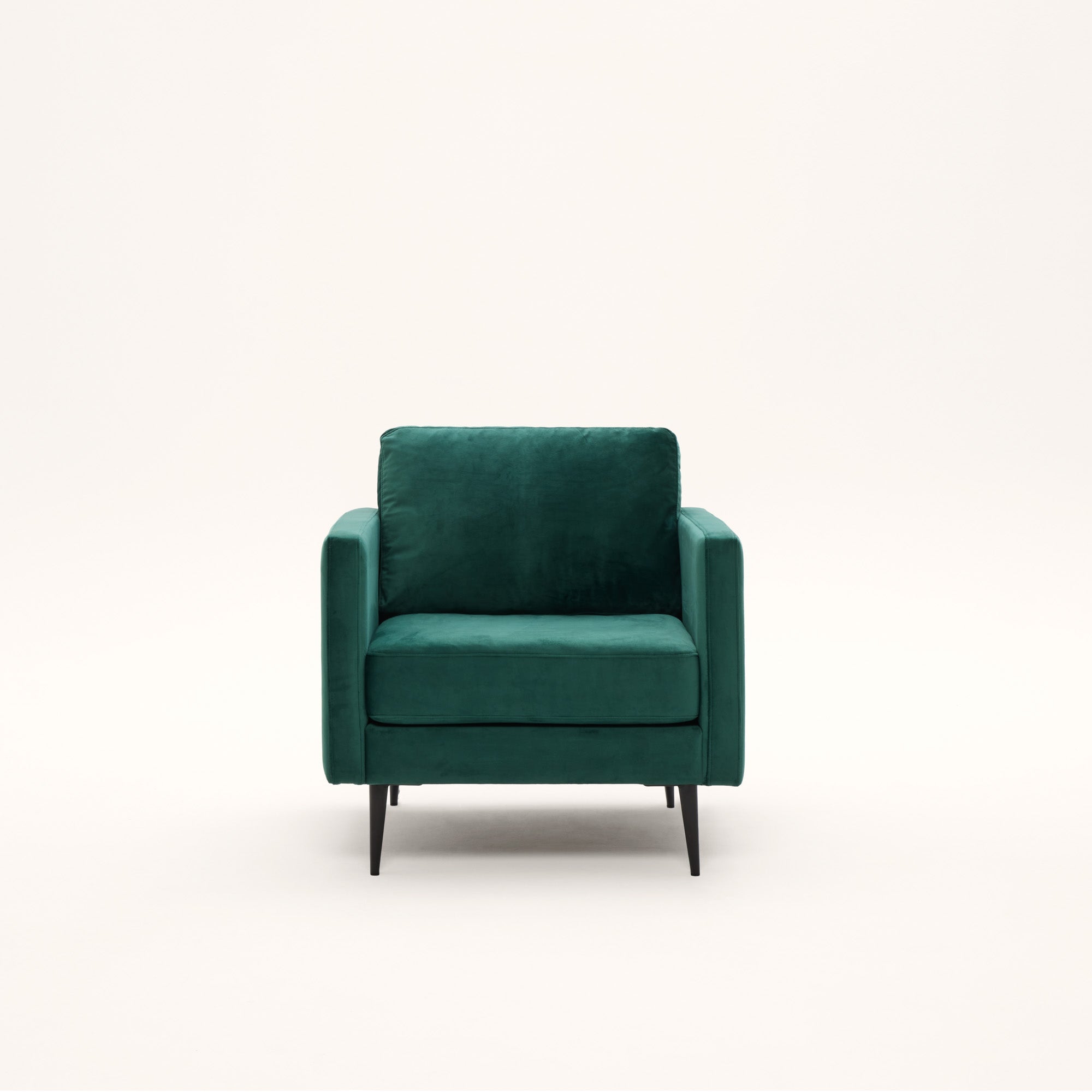 Fauteuil CESARE velours vert pin