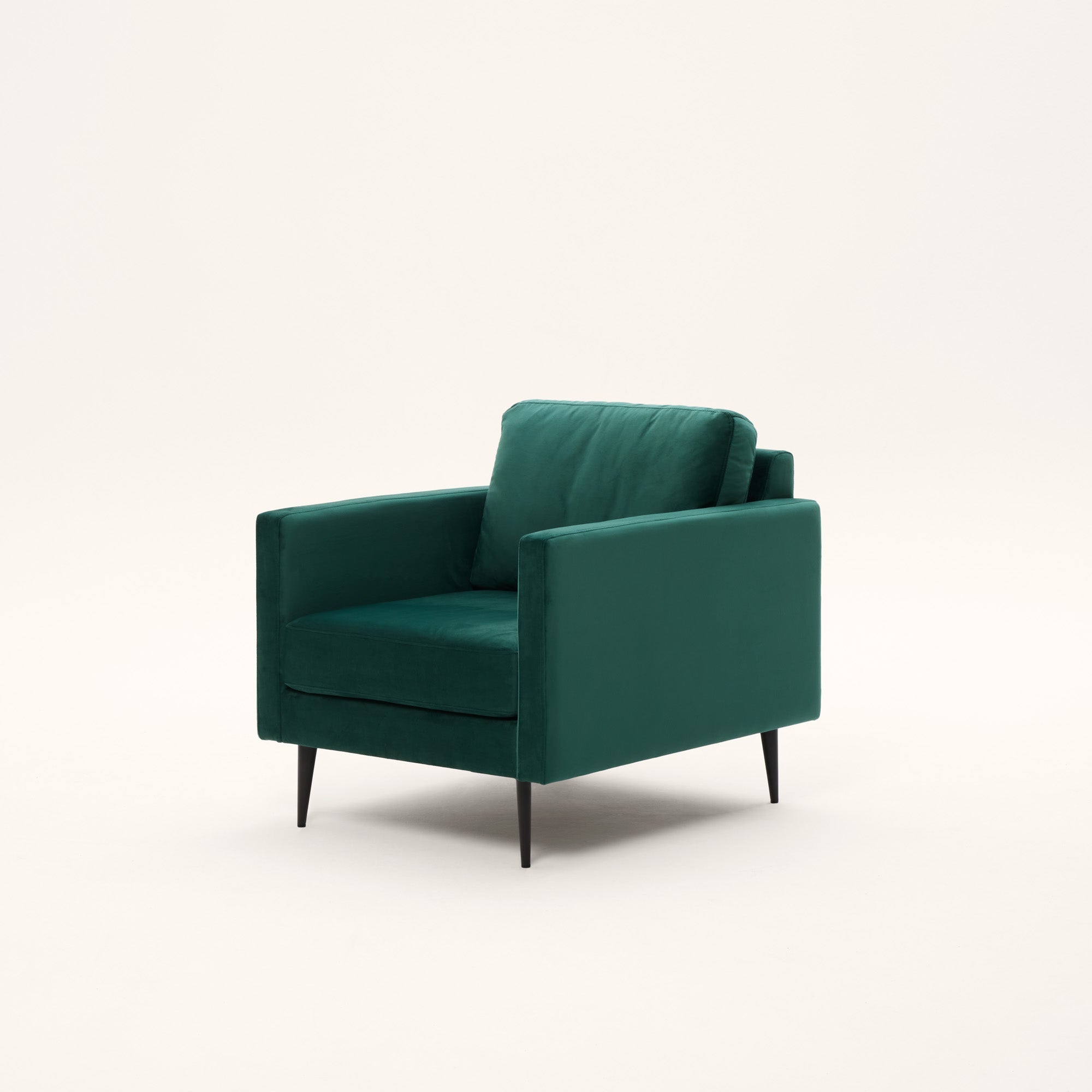 Fauteuil CESARE velours vert pin