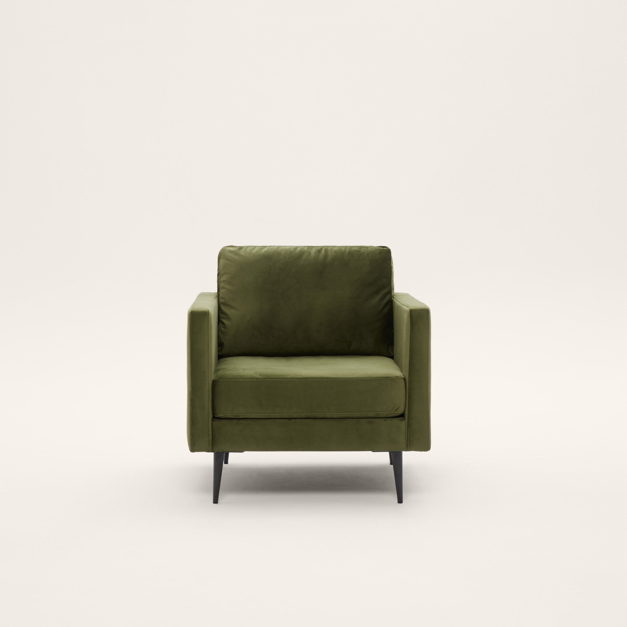 Fauteuil CESARE velours olivine