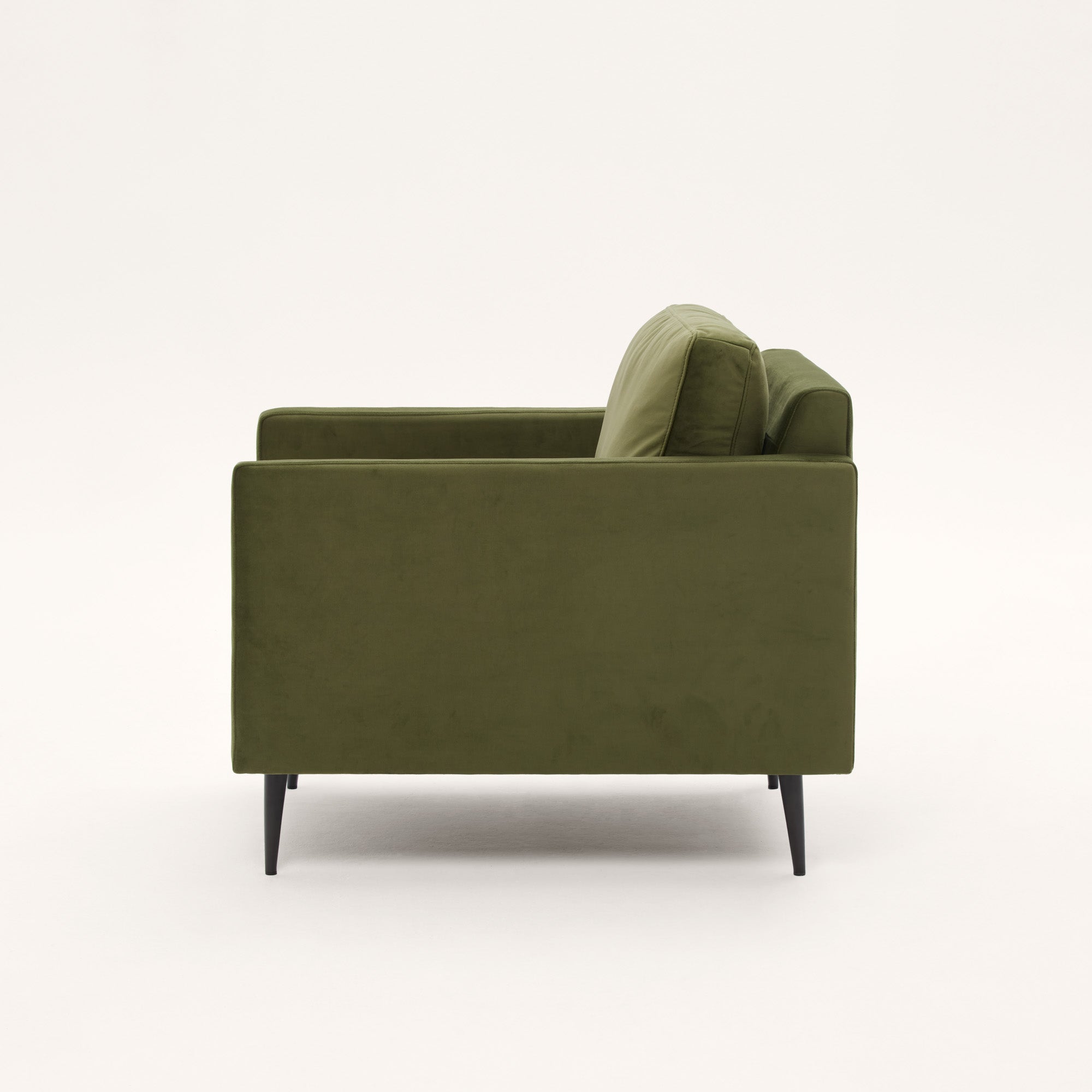 Fauteuil CESARE velours olivine