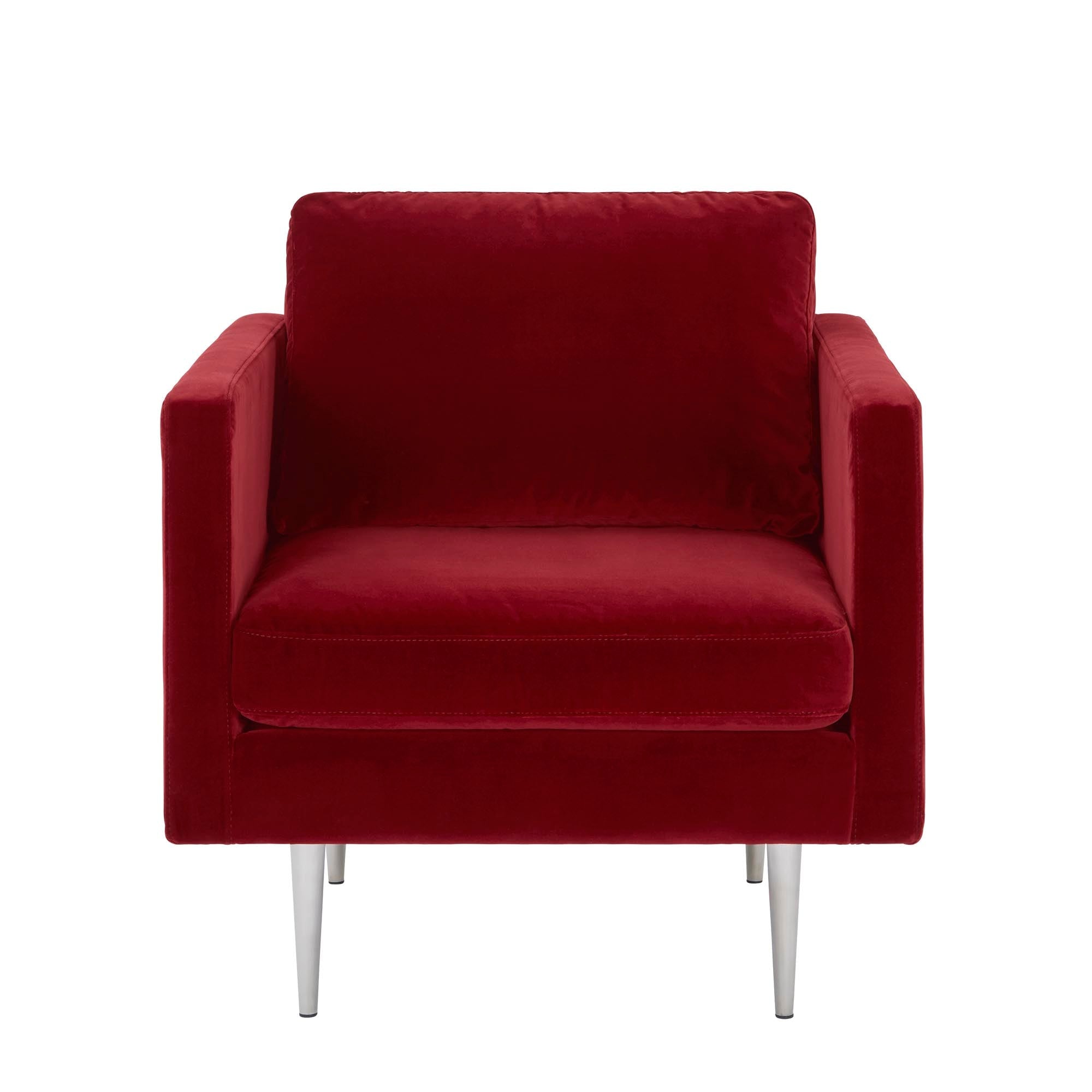 Fauteuil JOREL velours rouge