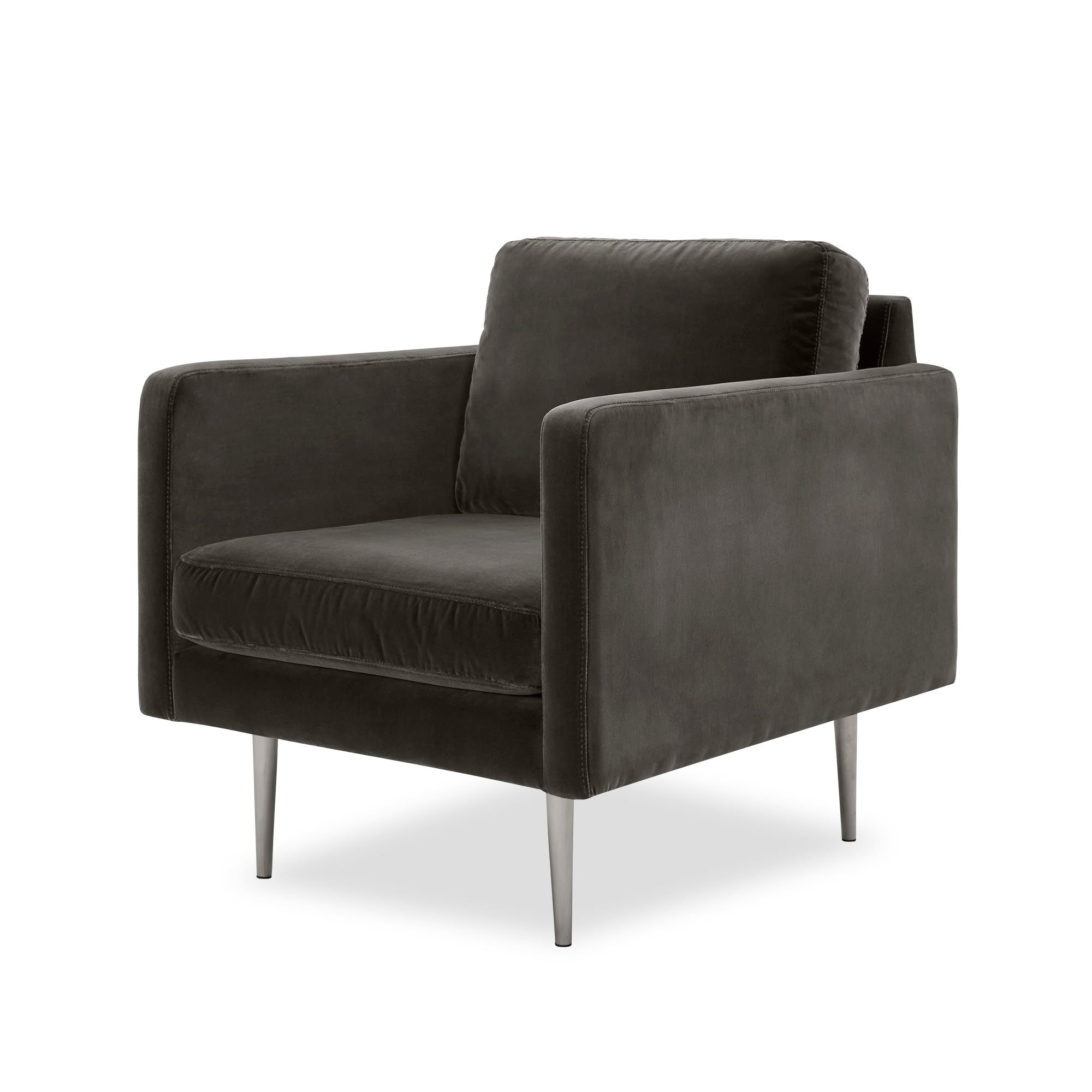 Fauteuil JOREL velours gris