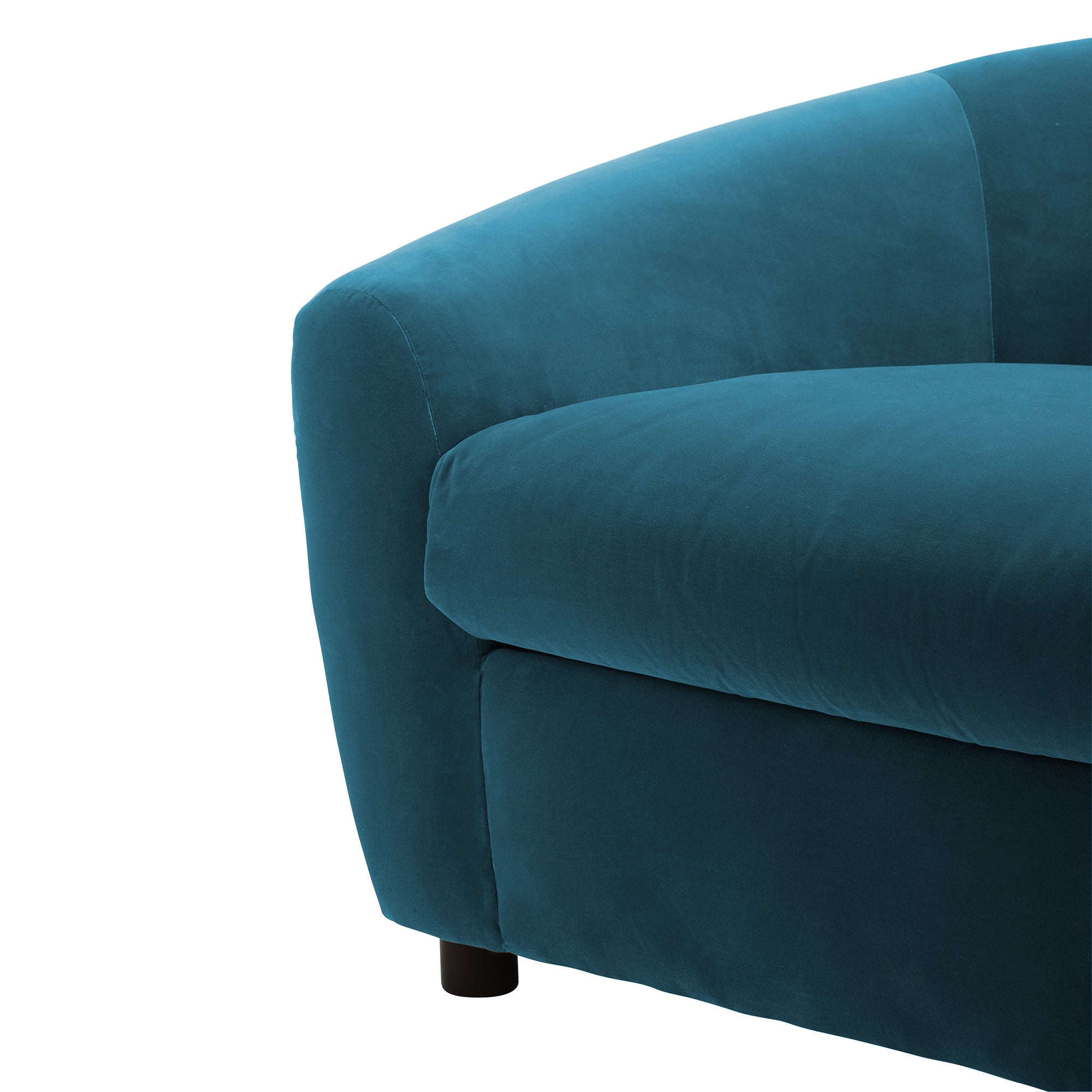 Fauteuil RAFAELE velours bleu pétrole