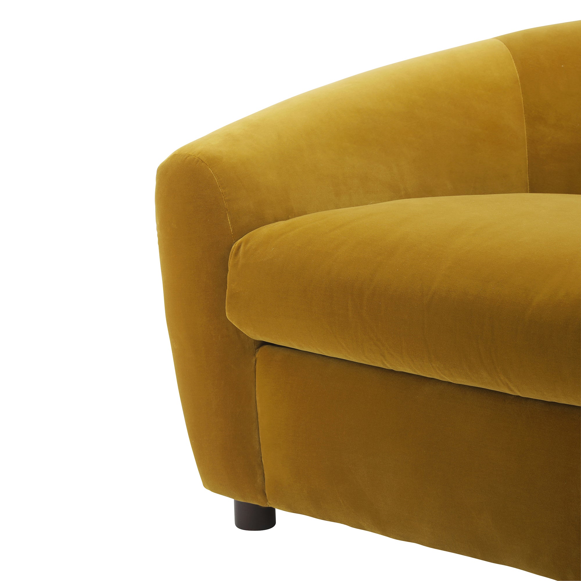 Fauteuil RAFAELE velours jaune moutarde