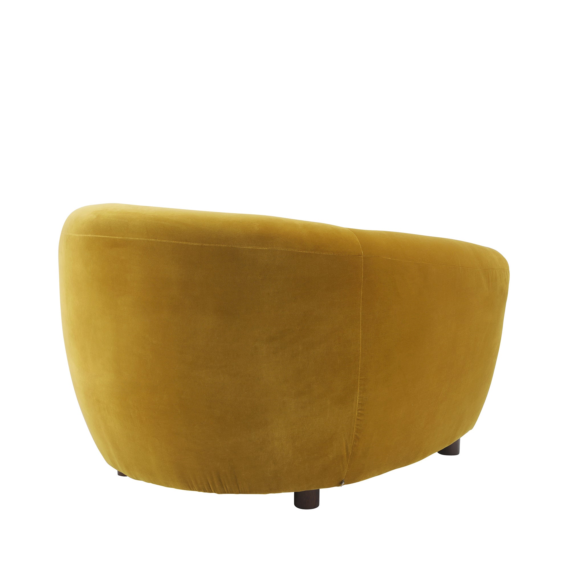 Fauteuil RAFAELE velours jaune moutarde