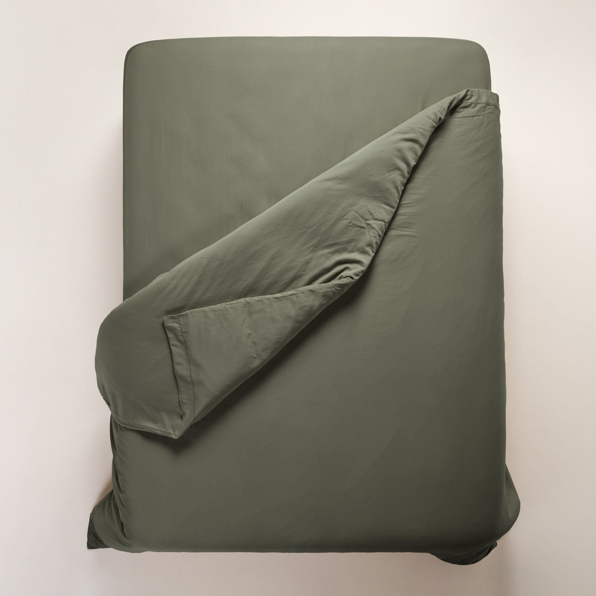 Housse de couette ANOUK kaki et point sellier noir