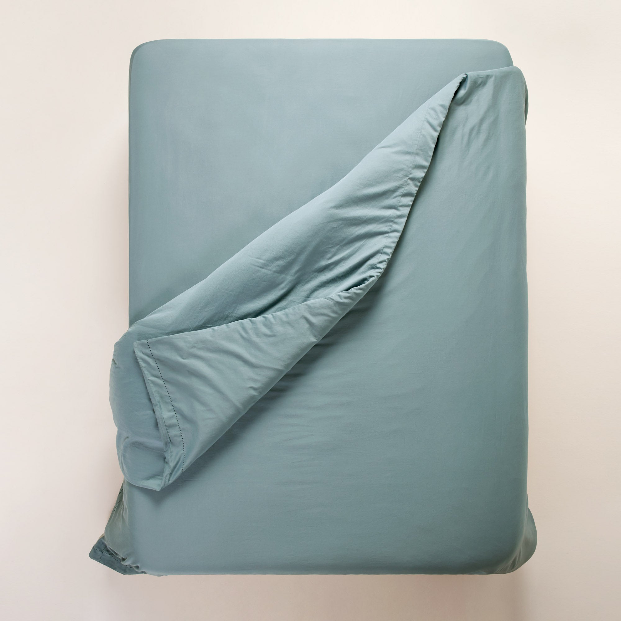 Housse de couette ANOUK jade et point sellier noir