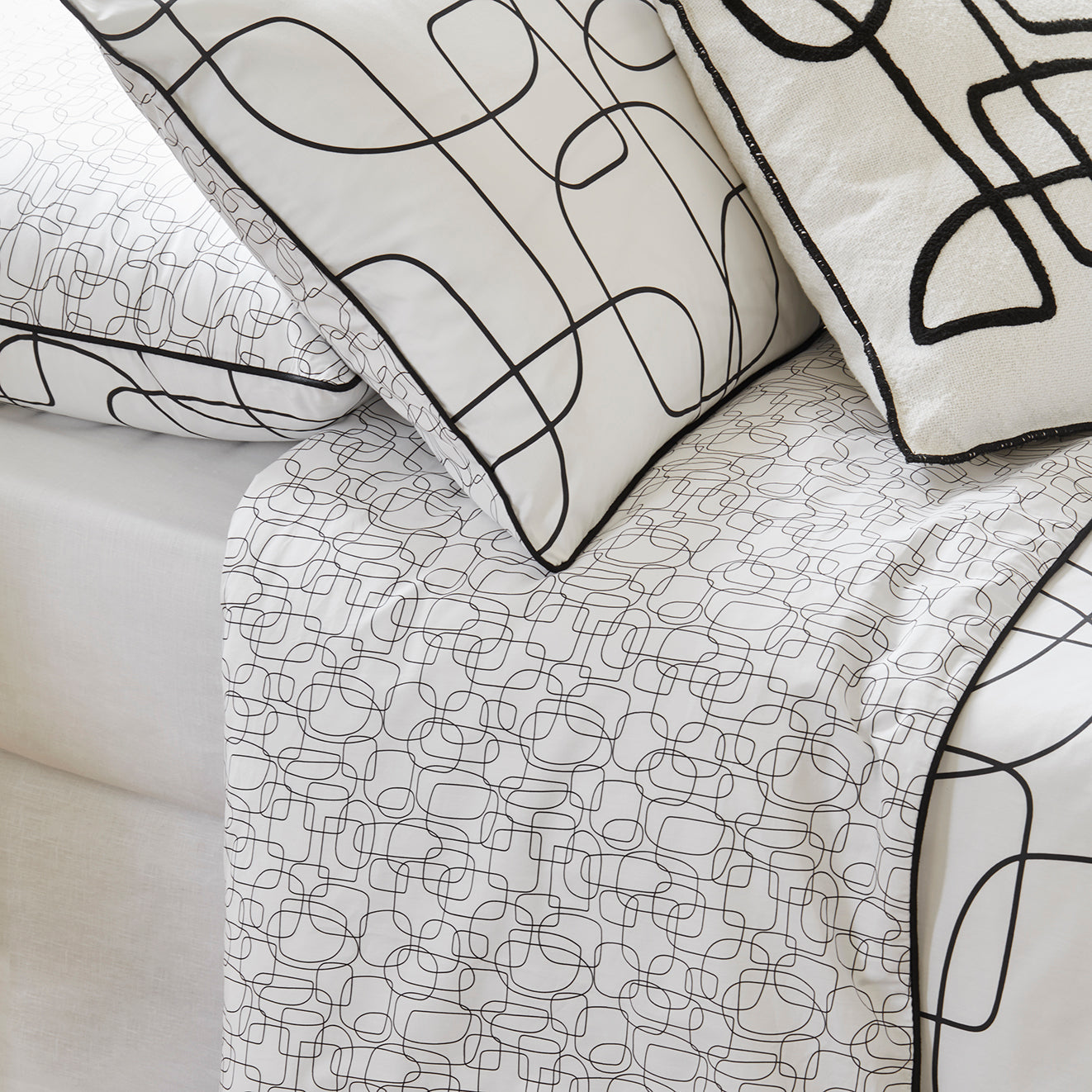 Housse de couette ARIANA blanc et noir