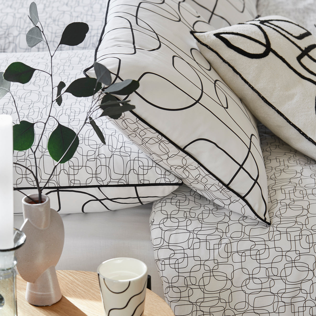 Housse de couette ARIANA blanc et noir