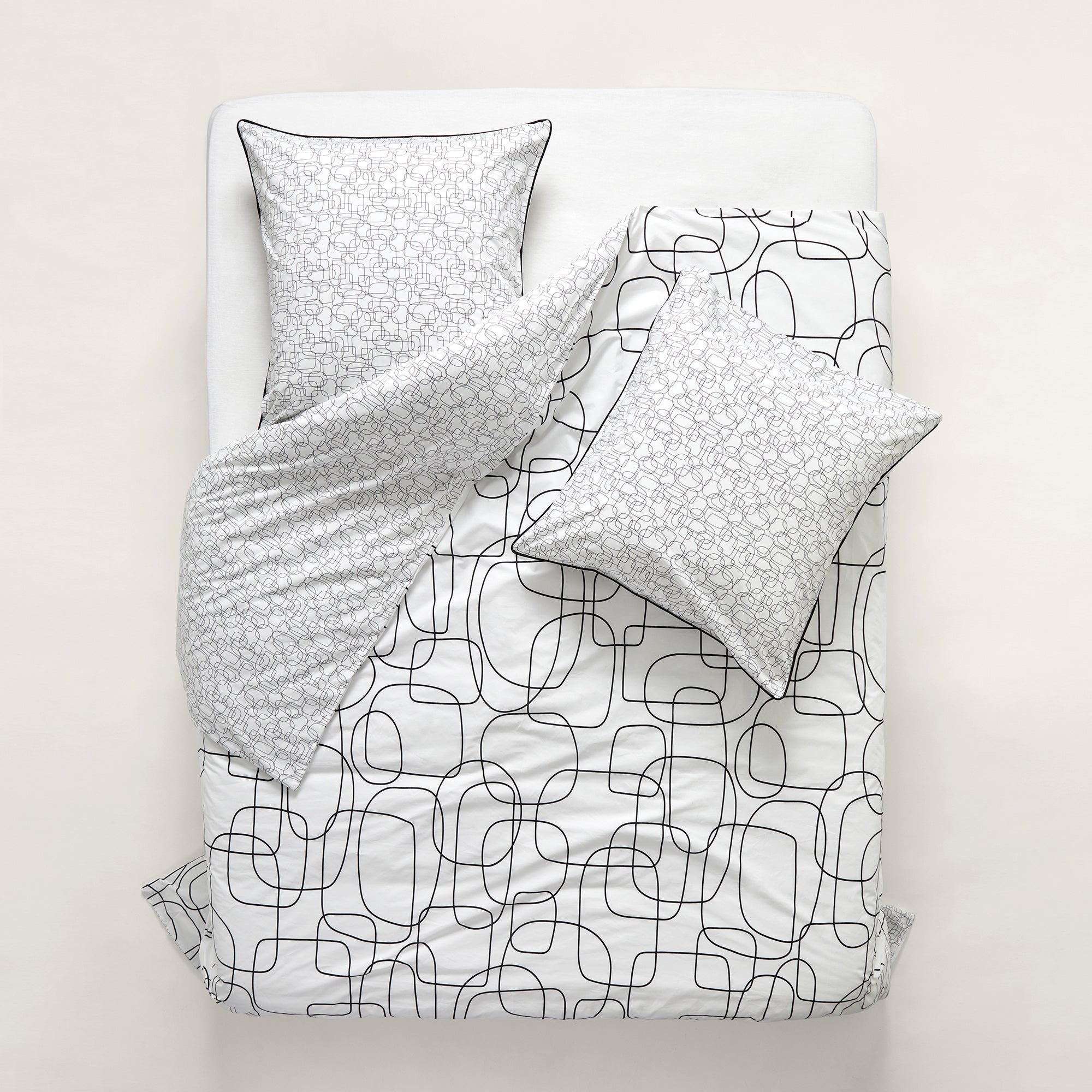 Housse de couette ARIANA blanc et noir