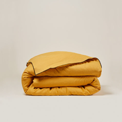 Madura - Housse de couette CARLINA ocre et bourdon noir