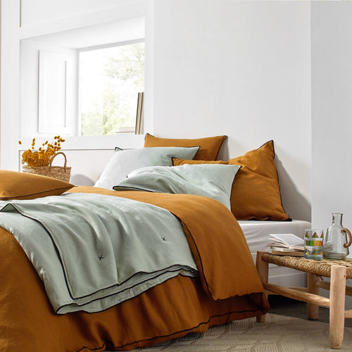 Madura - Housse de couette CARLINA bronze et bourdon noir