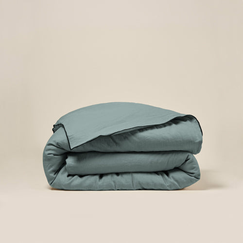 Madura - Housse de couette CARLINA vert de gris et bourdon noir