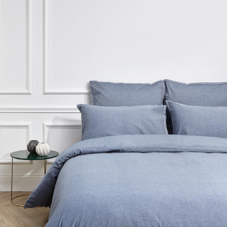 Housse de couette LUKE bleu chambray