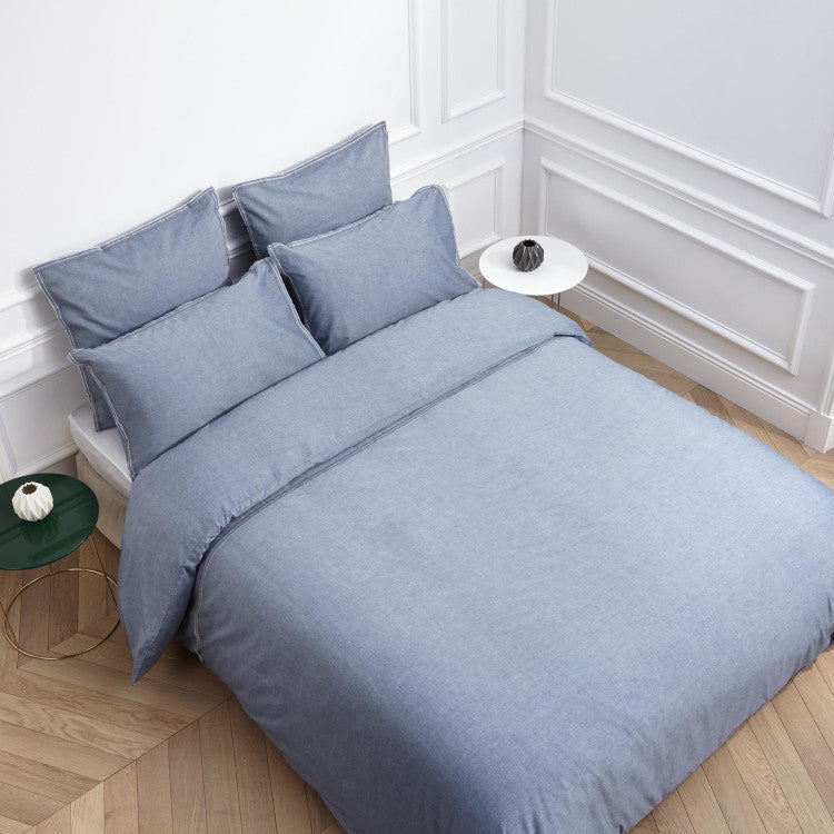 Housse de couette LUKE bleu chambray