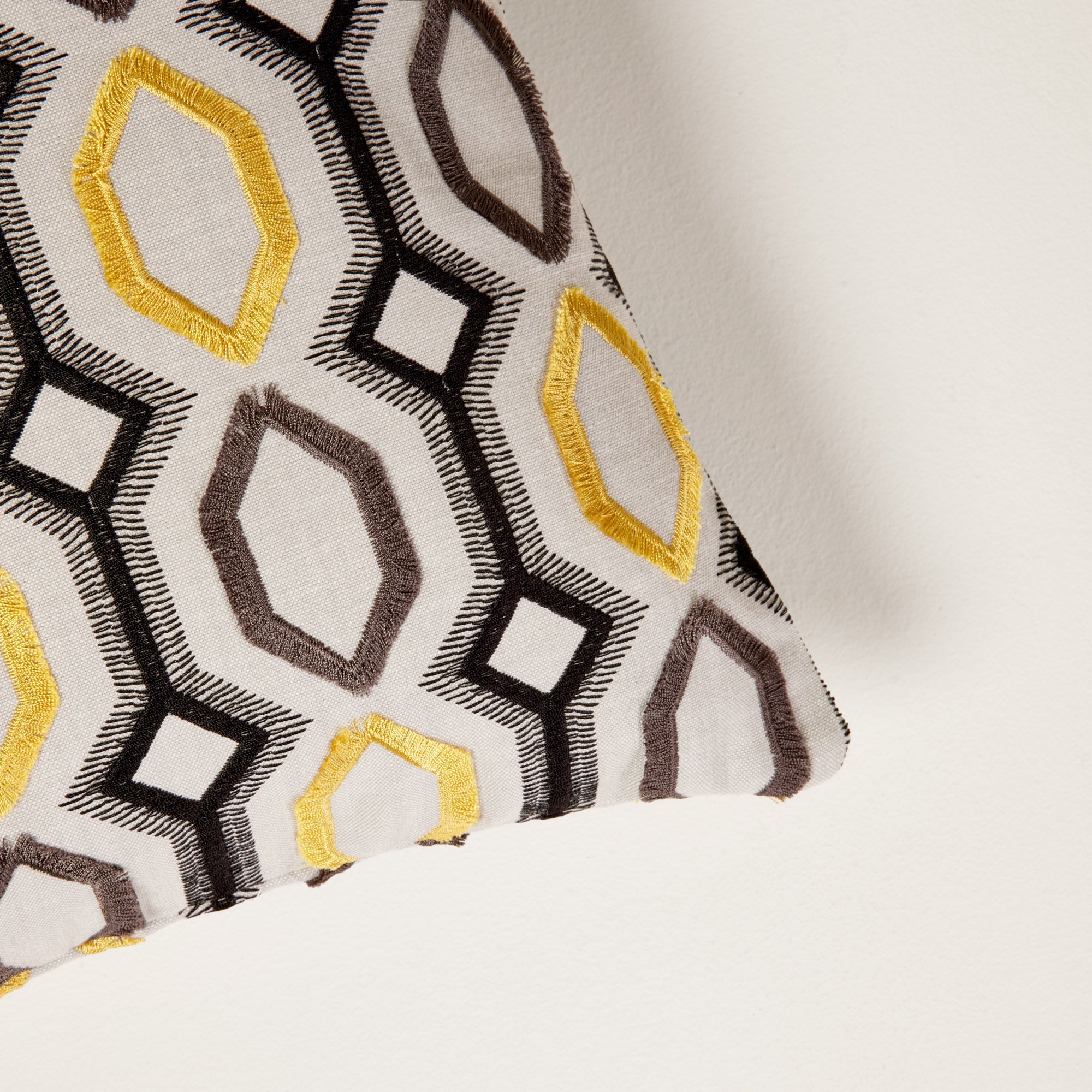 Housse de coussin BARTOLO gris et ocre