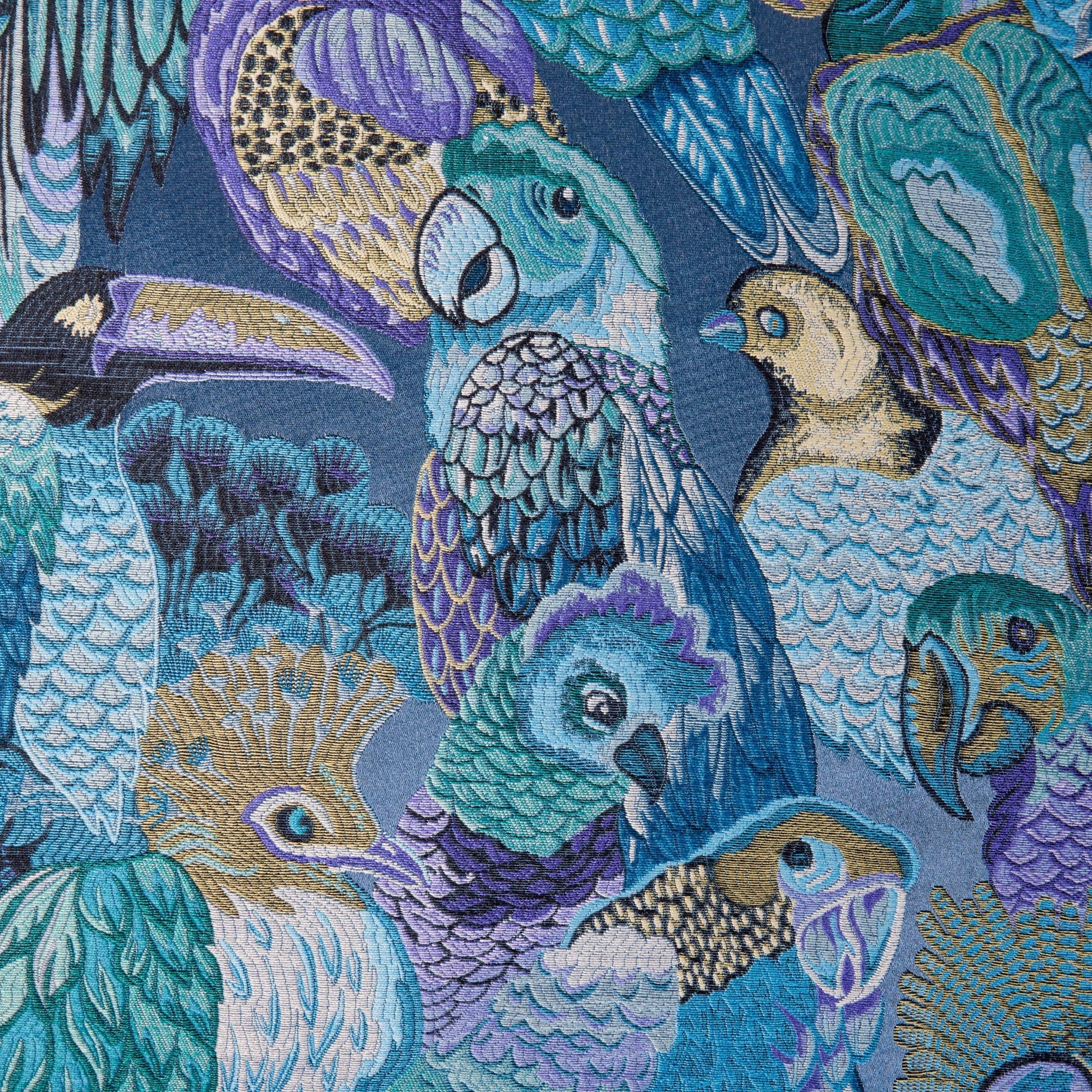 Housse de coussin JUNGLE BIRDS cobalt