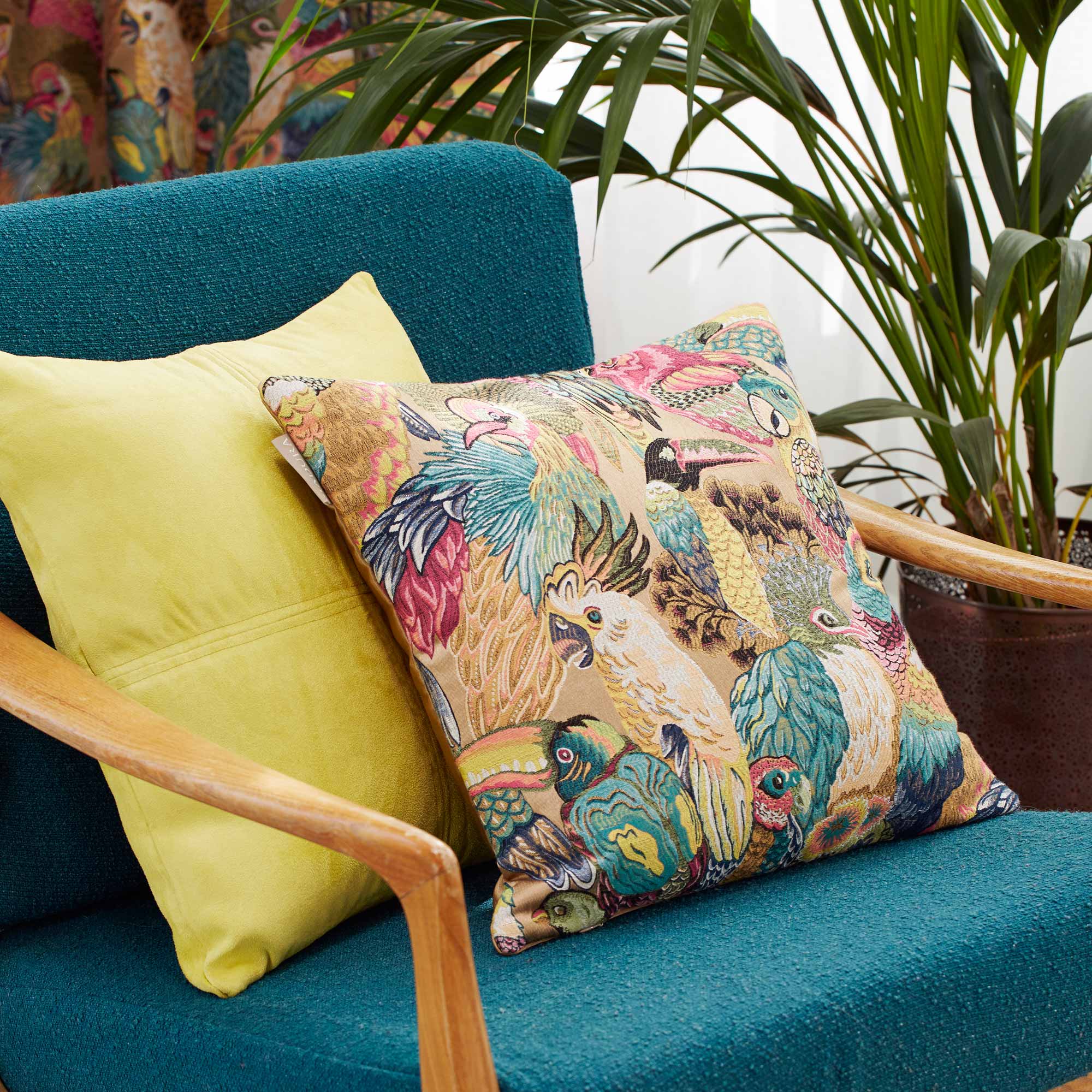 Housse de coussin JUNGLE BIRDS macao