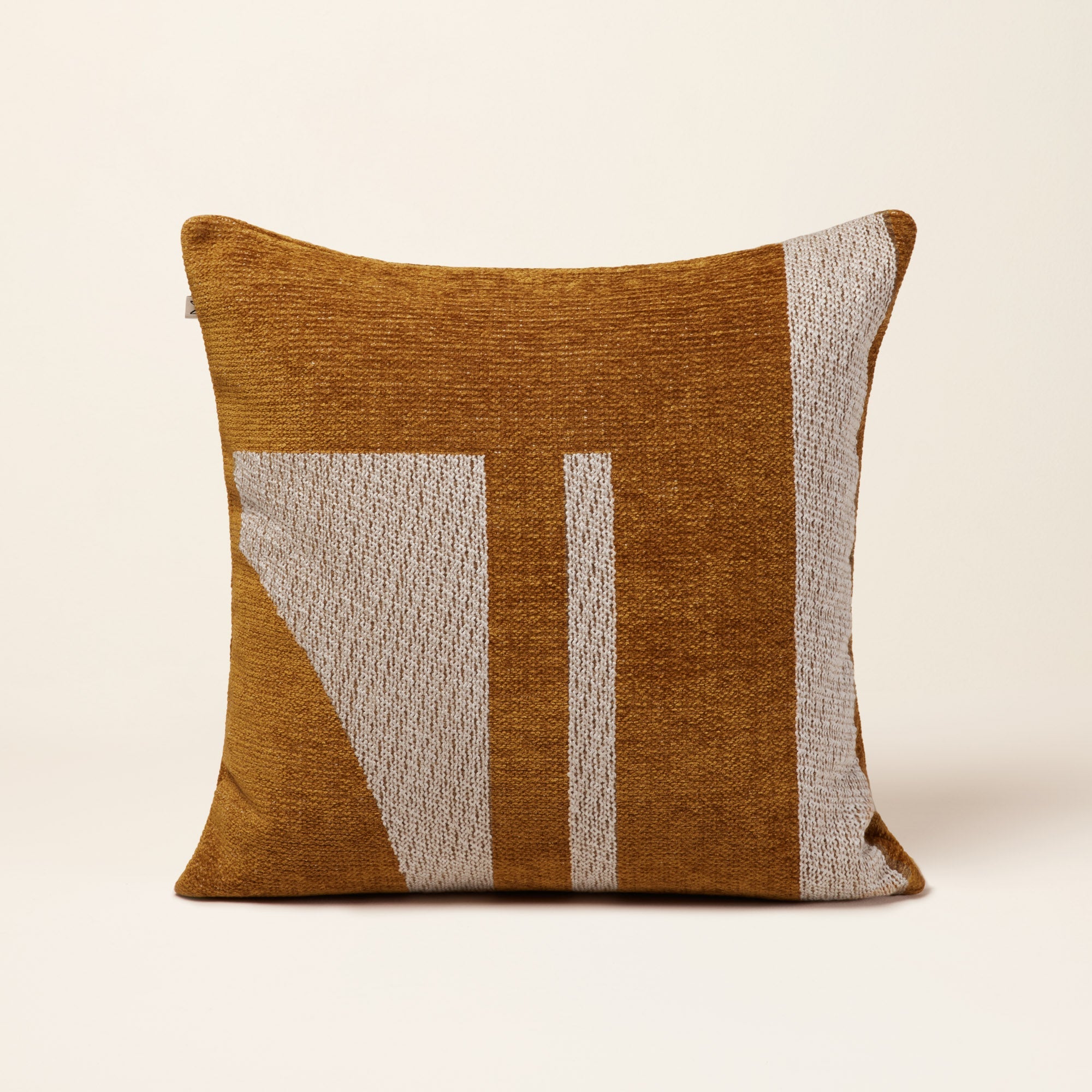 Housse de coussin NILS moutarde et naturel