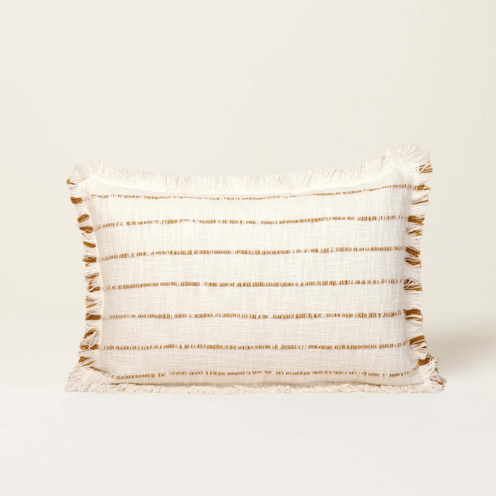 Housse de coussin TAHA ivoire et ocre