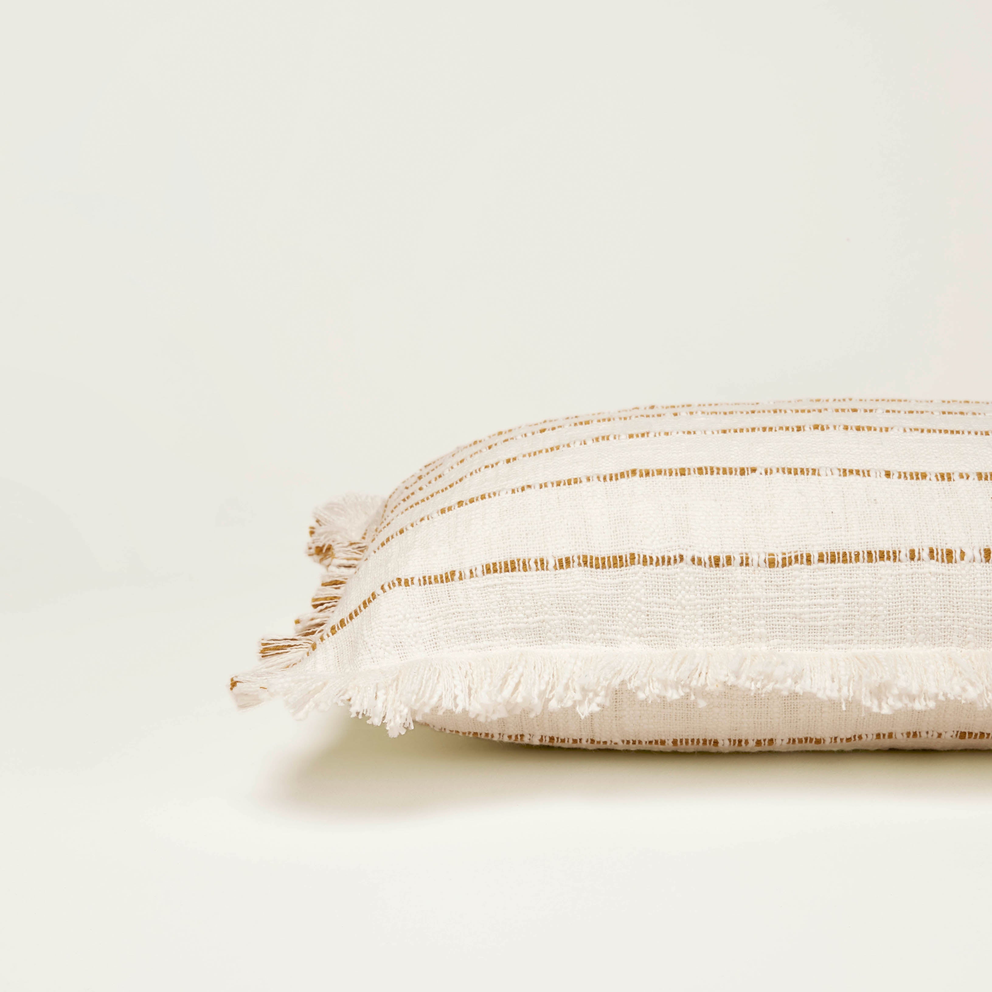 Housse de coussin TAHA ivoire et ocre