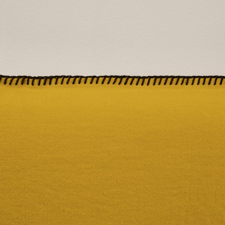 Housse de tête de lit NINO ocre et feston noir