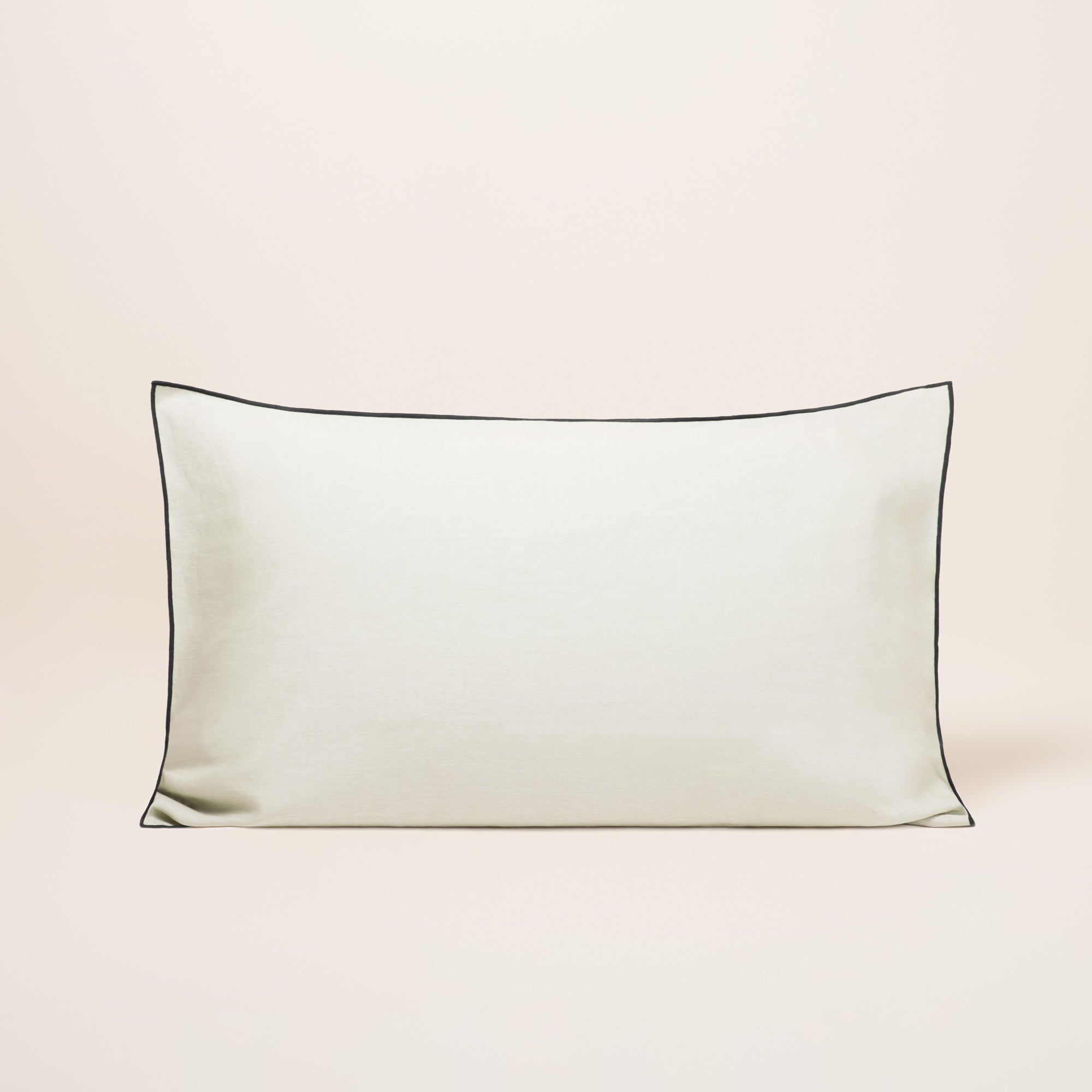 Lot de 2 taies d'oreiller CARLINA calcaire et bourdon noir