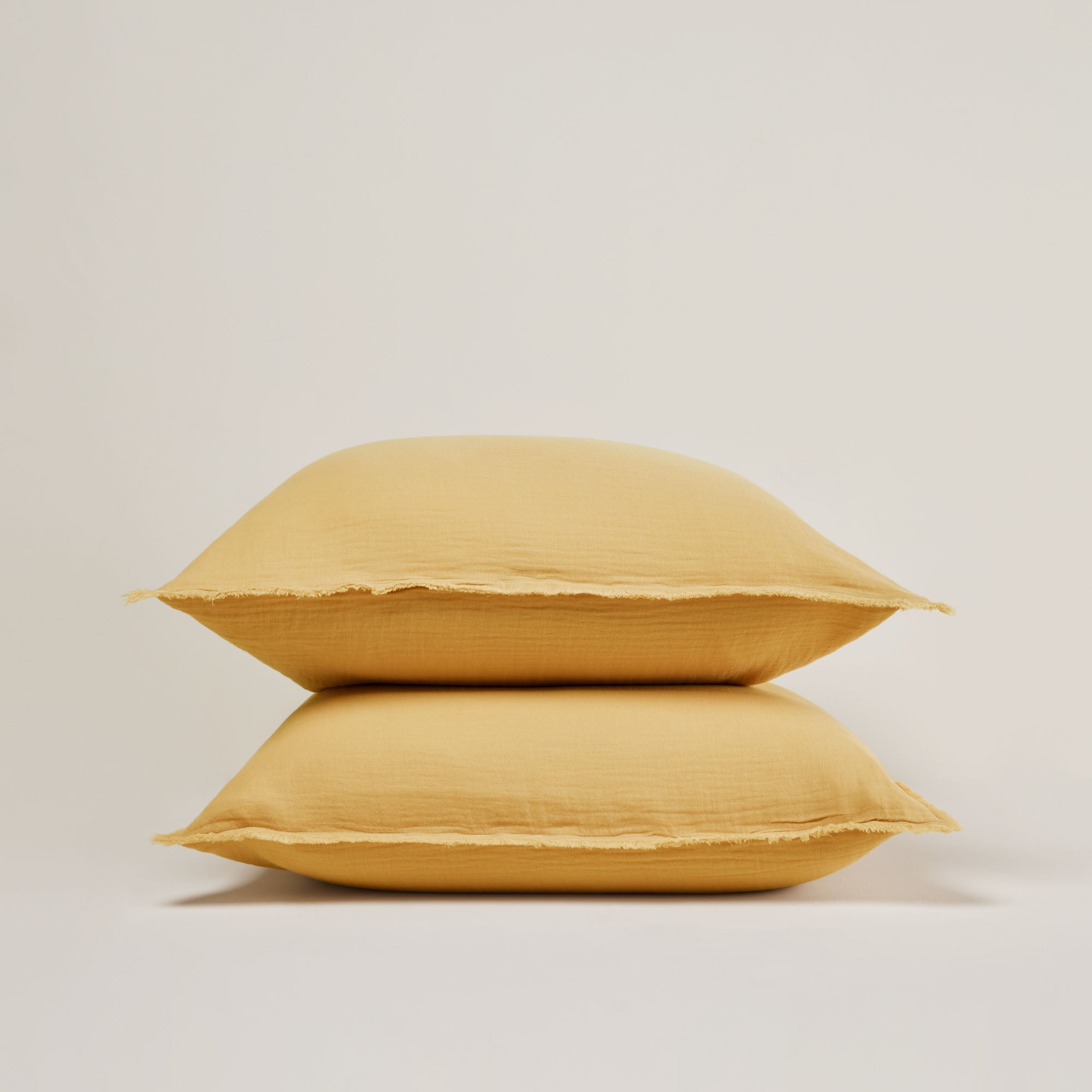 Lot de 2 taies d'oreiller LOU jaune paille