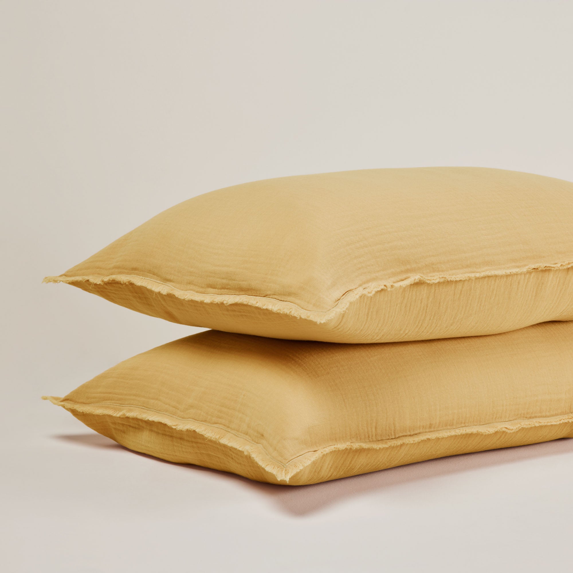 Lot de 2 taies d'oreiller LOU jaune paille