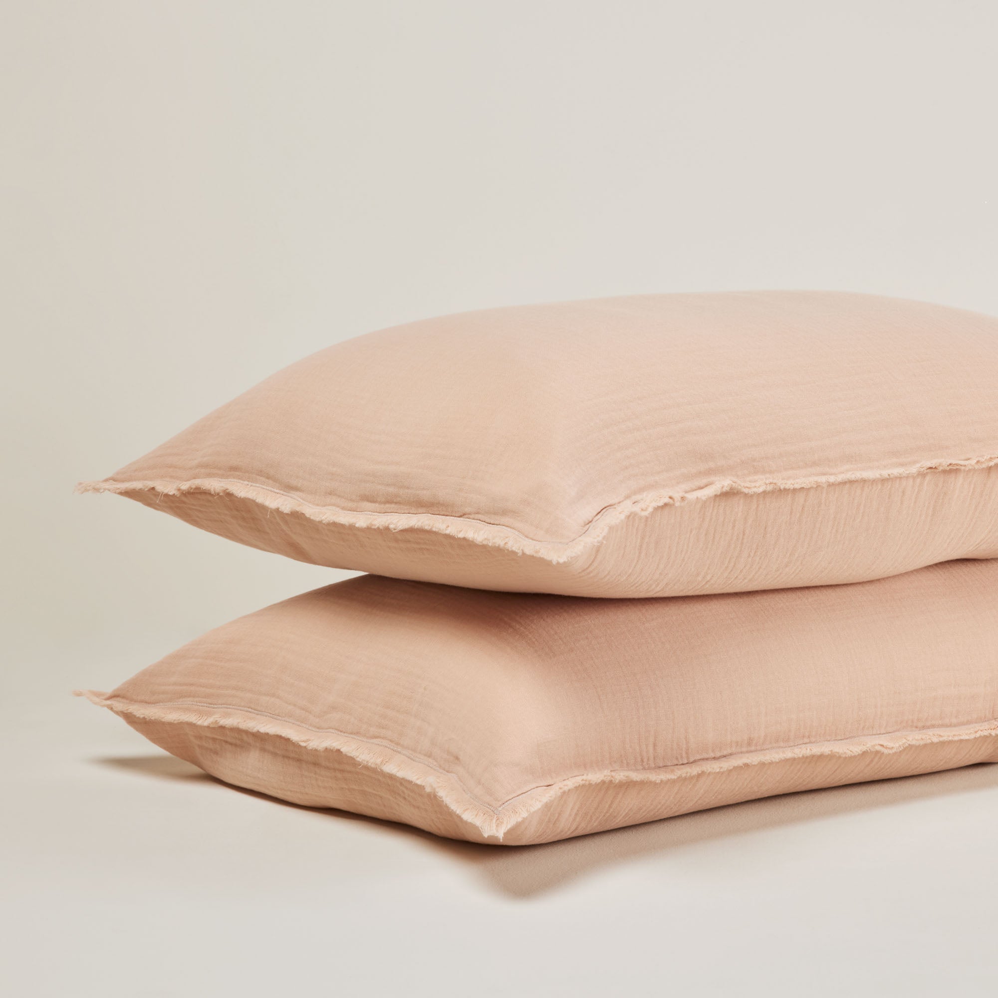 Lot de 2 taies d'oreiller LOU pêche rosé