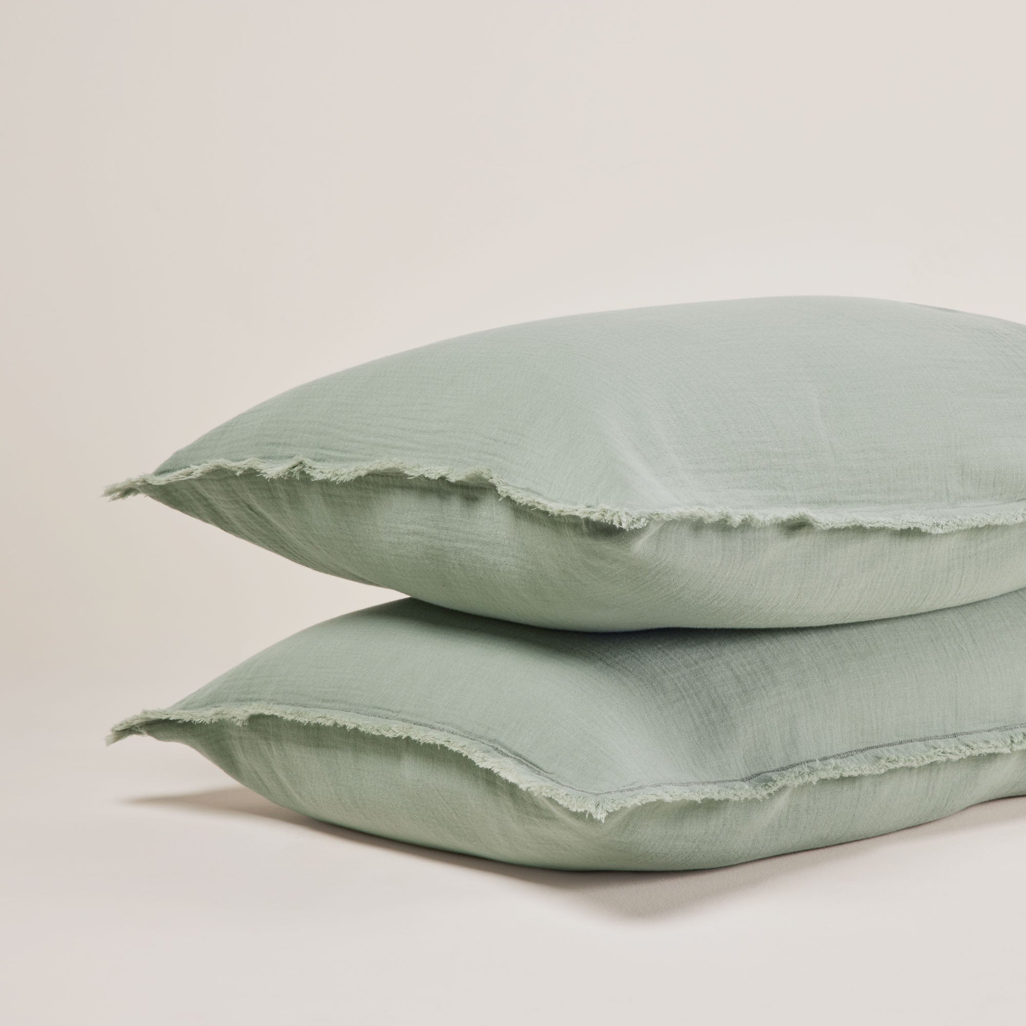 Lot de 2 taies d'oreiller LOU sauge