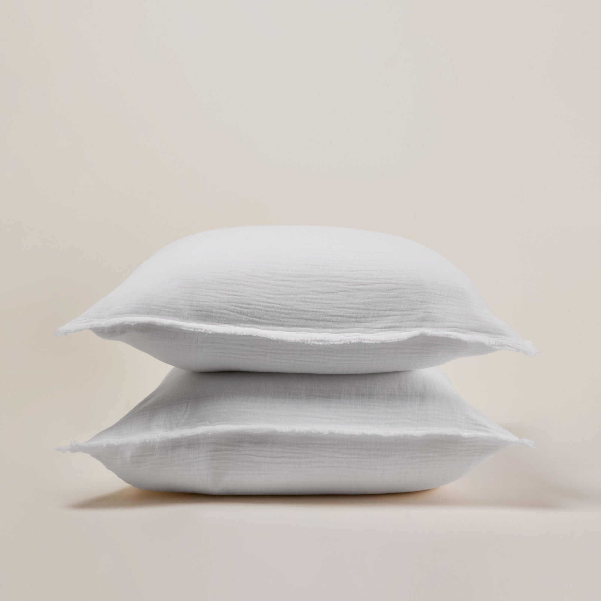 Lot de 2 taies d'oreiller LOU blanc coton