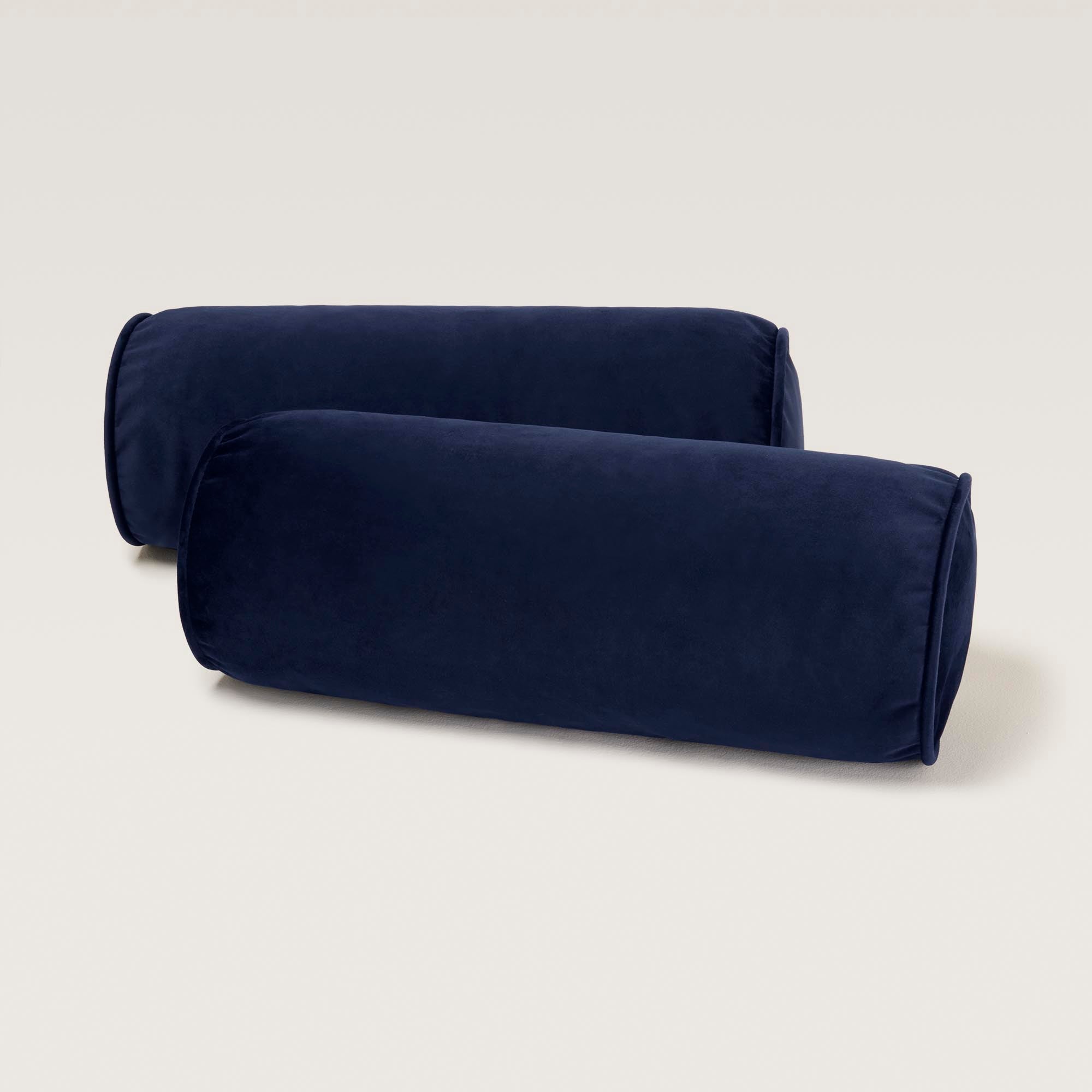 Lot de 2 traversins CESARE velours bleu nuit