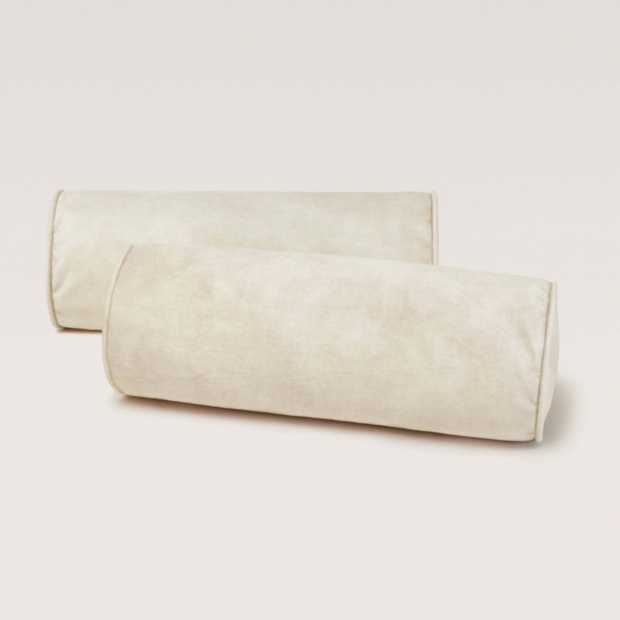 Lot de 2 traversins CESARE velours vintage calcaire