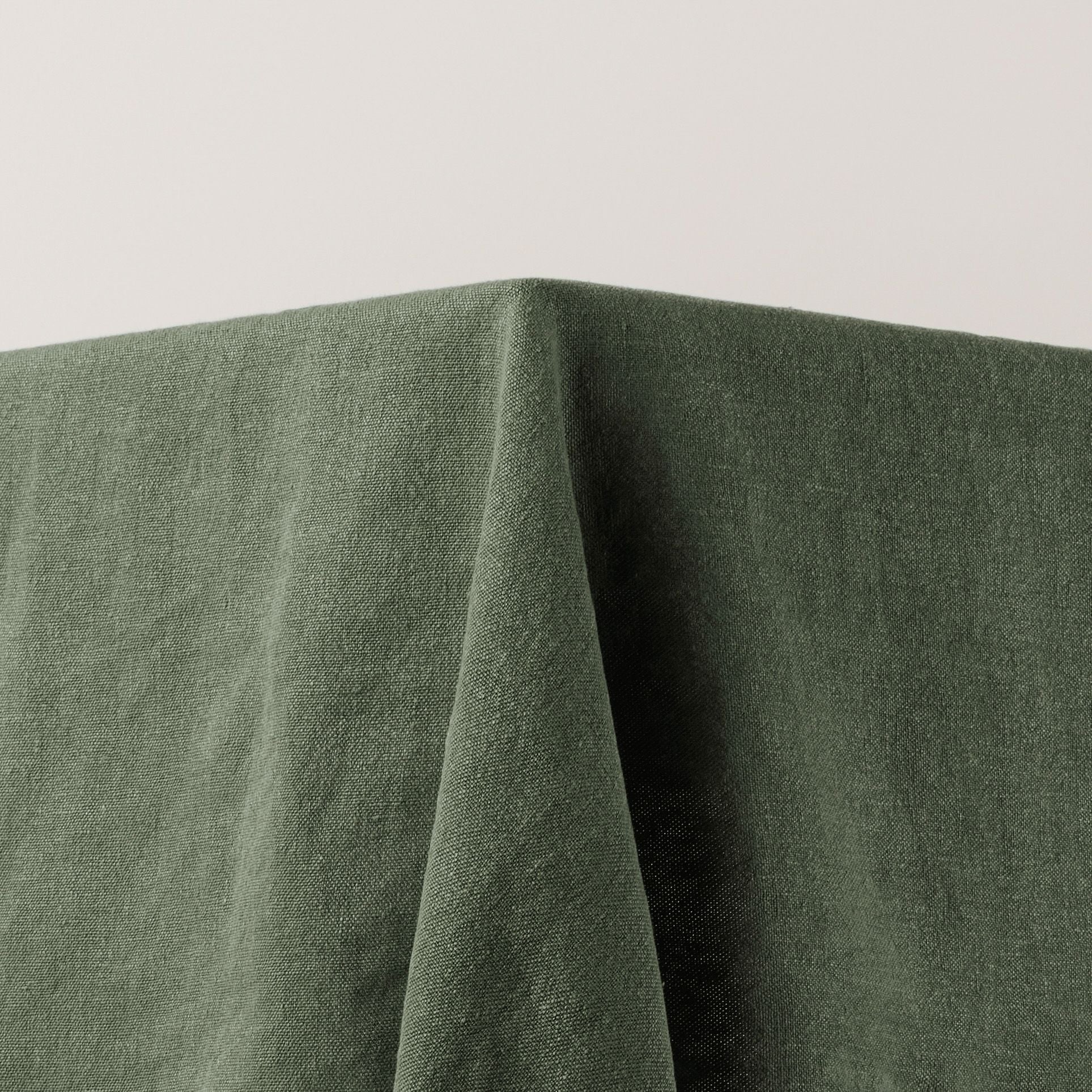Nappe rectangulaire NINO kaki grisé et feston noir