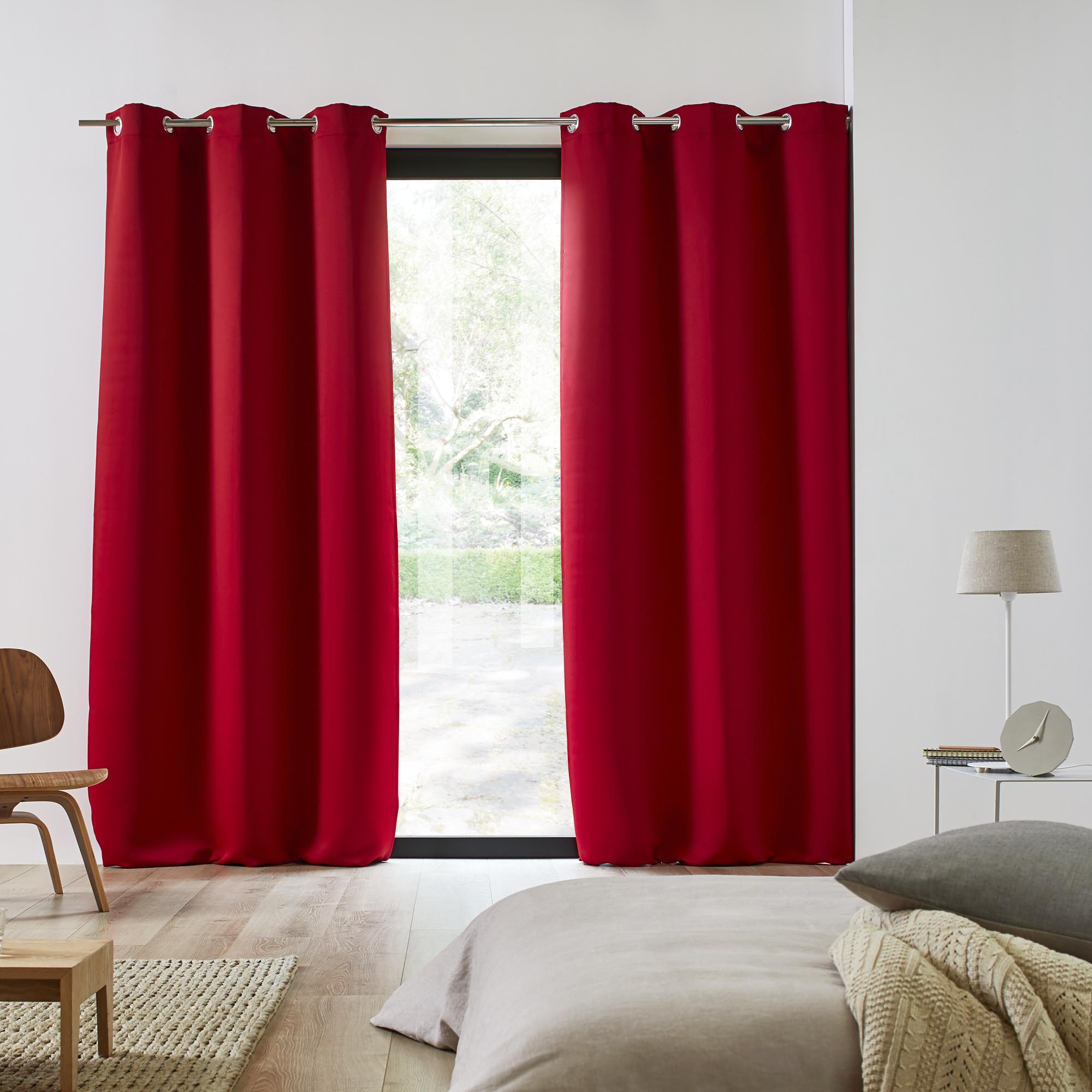 Occultant à oeillets BLACKOUT rouge vif