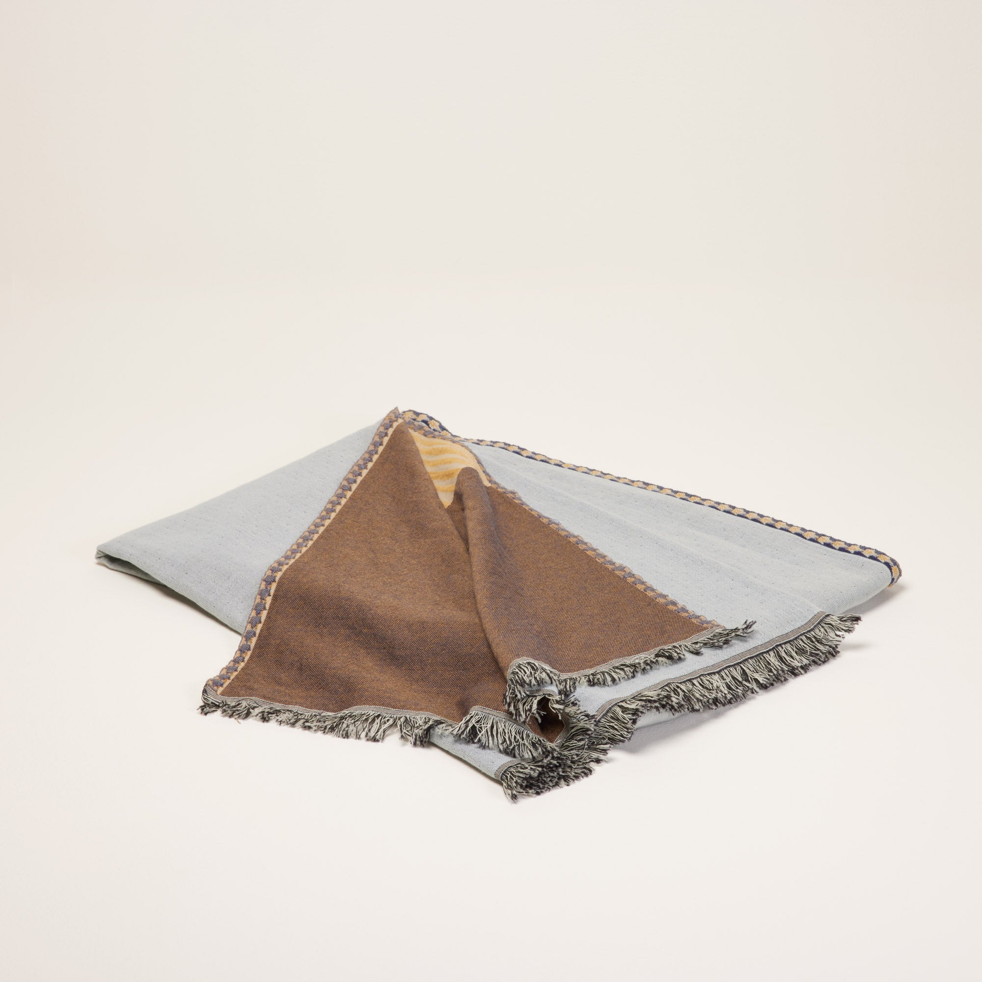 Plaid CALYPSO bleu marin et bronze