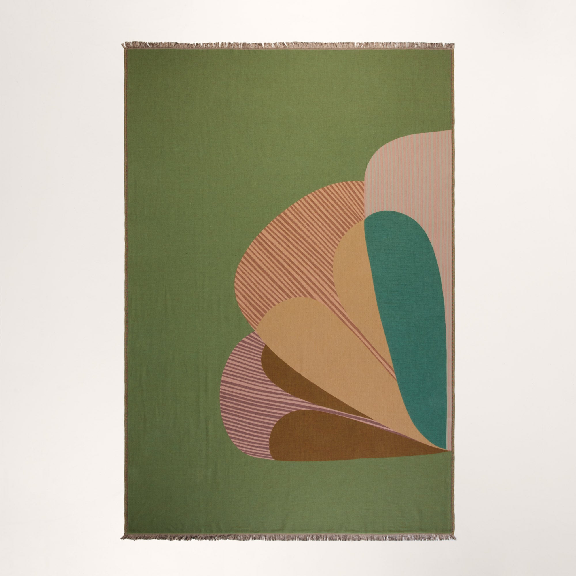 Plaid CALYPSO vert loden et rose