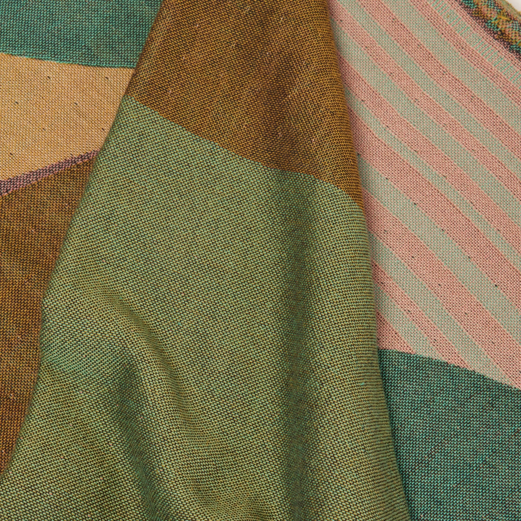 Plaid CALYPSO vert loden et rose