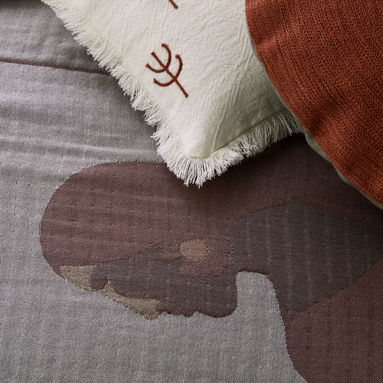 Plaid DIANA naturel et terracotta
